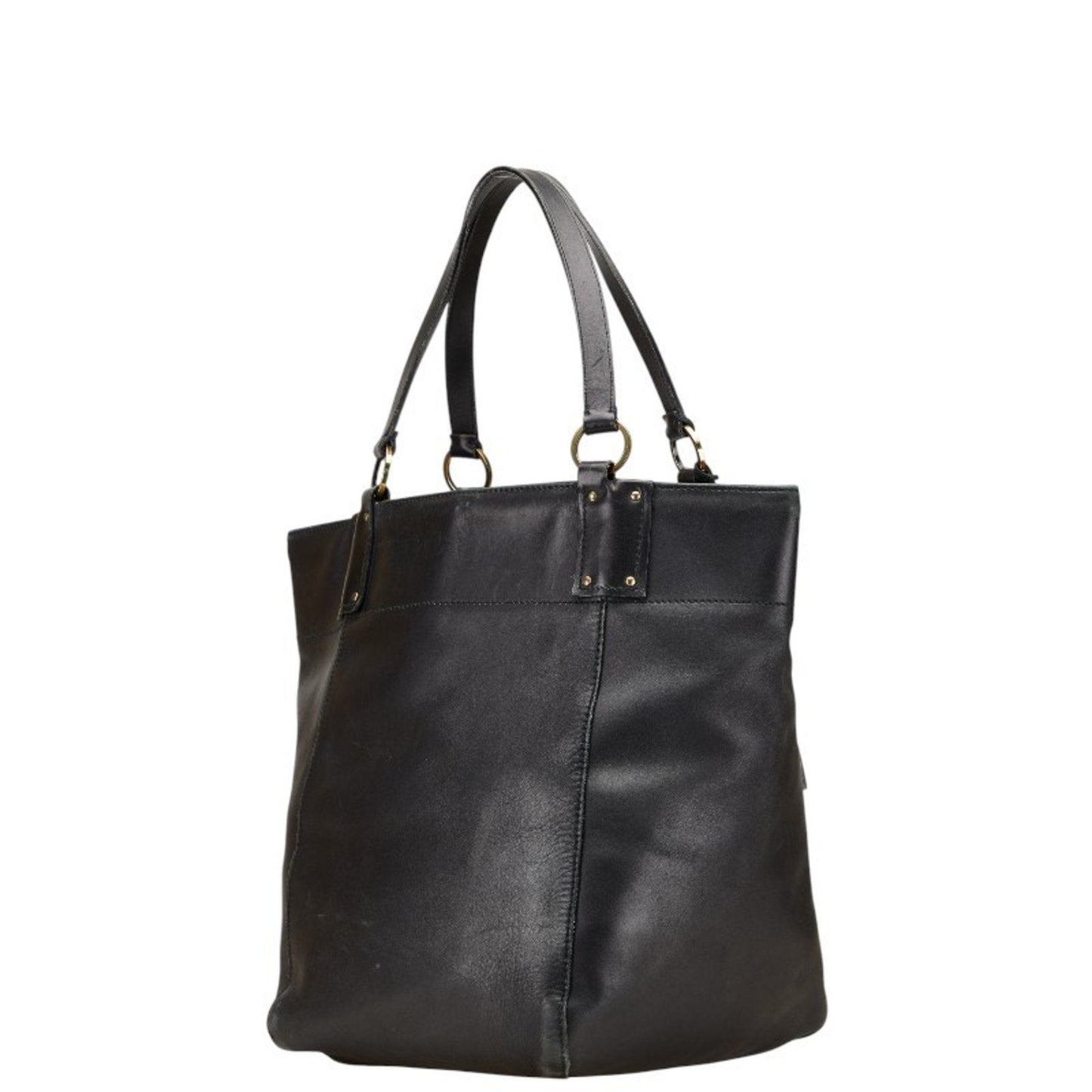 Gucci Black Leather Handbag Tote Bag ( )