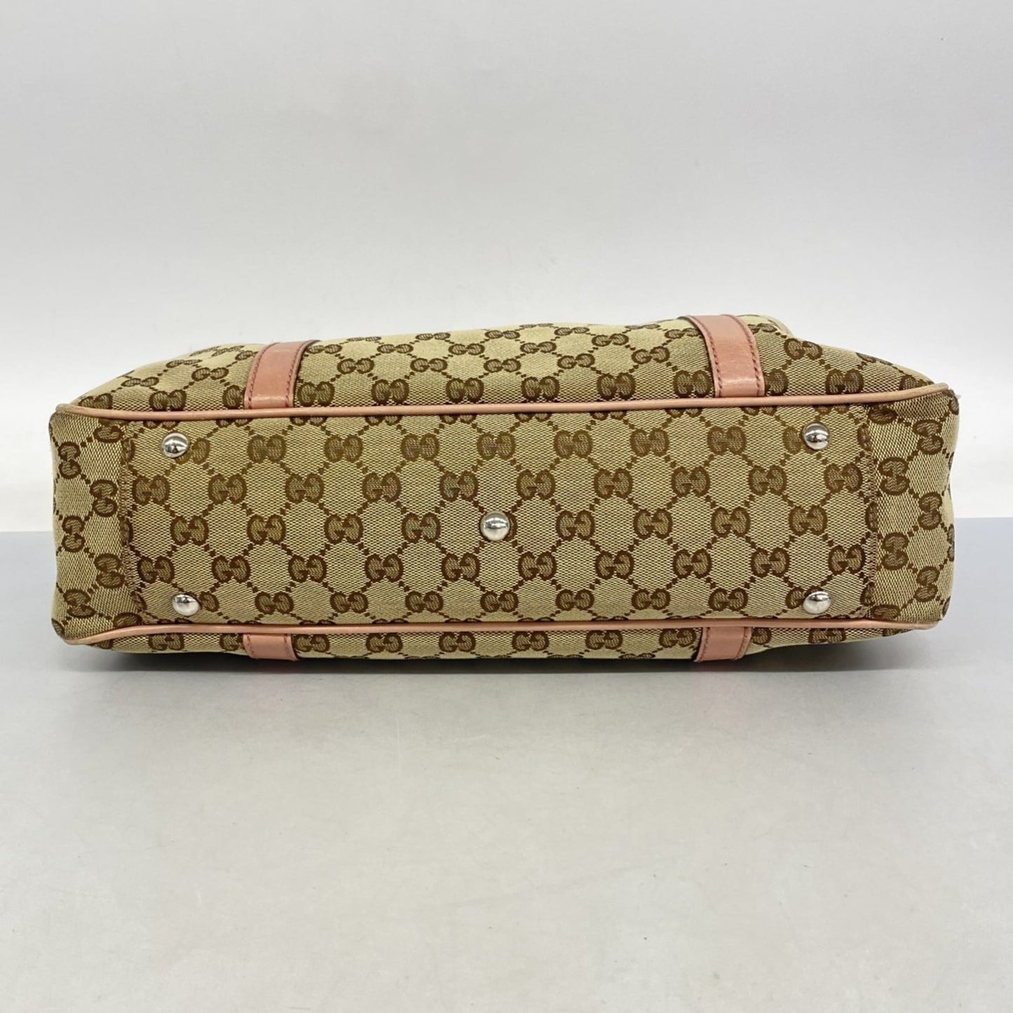Gucci Beige Pink Canvas Tote Bag ( )