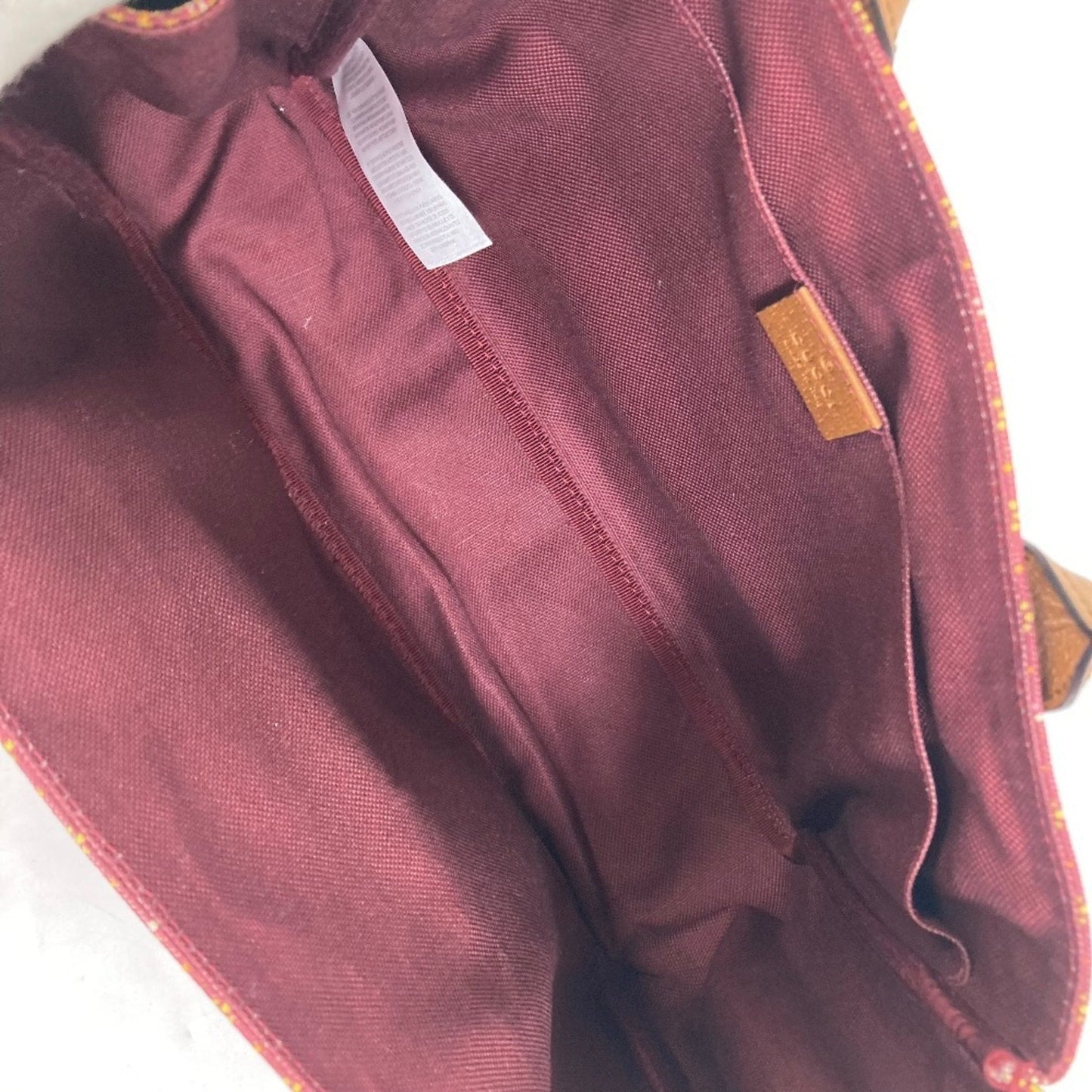 Gucci Bordeaux Brown Canvas Leather Handbag Tote Bag ( )