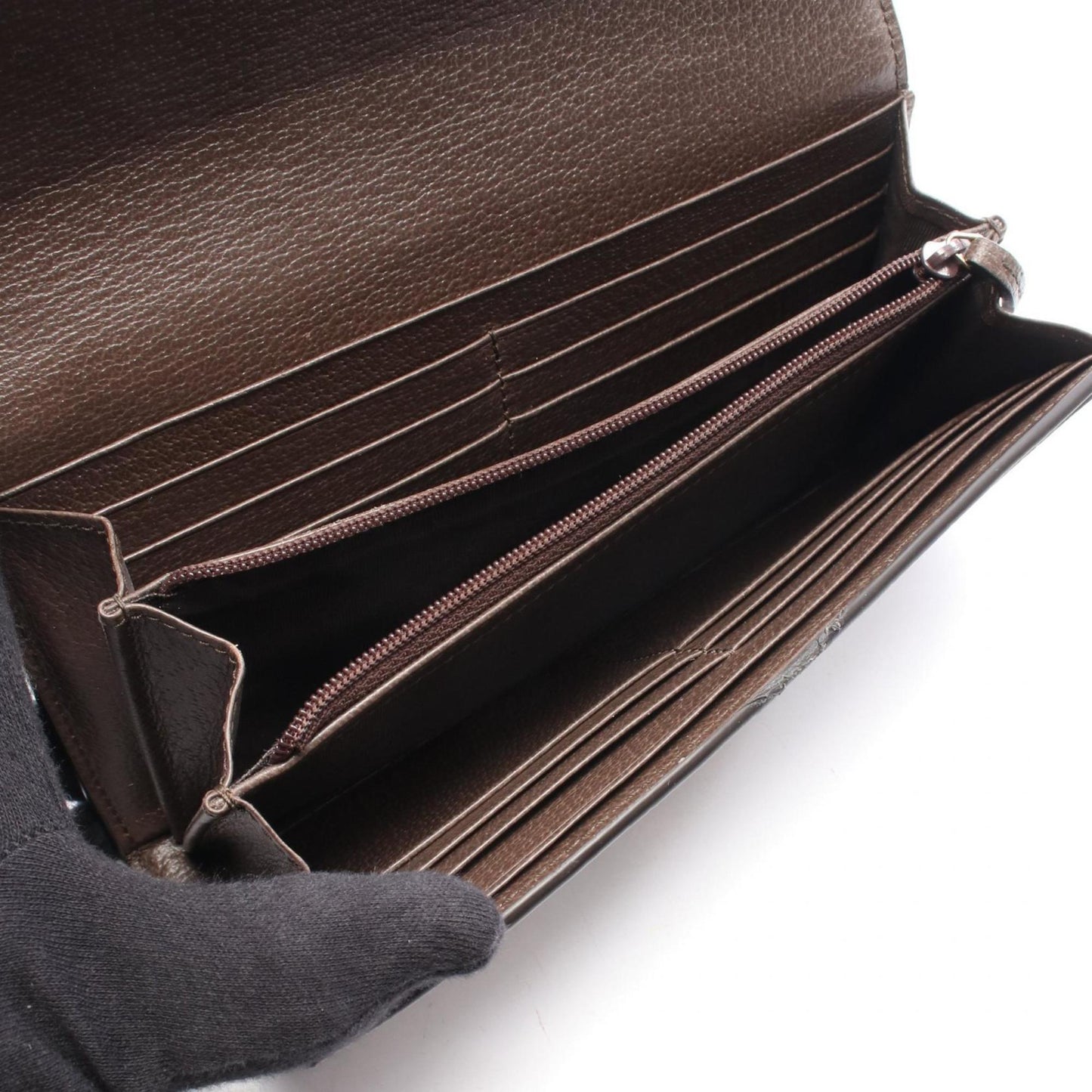 Gucci Beige Brown Multi-Color Gg Supreme Leather Long Wallet (Bi-Fold) ( )
