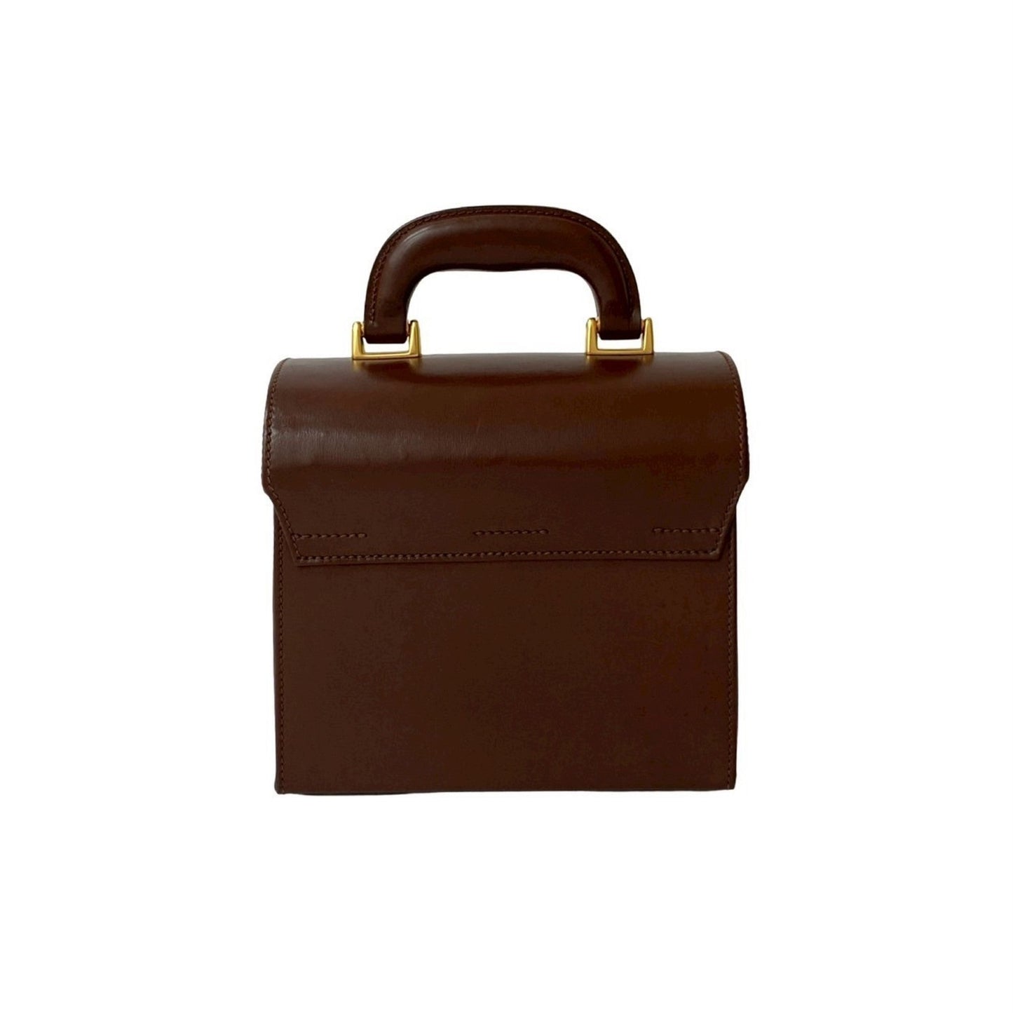 Gucci Brown Leather Handbag Vanity Bag ( )