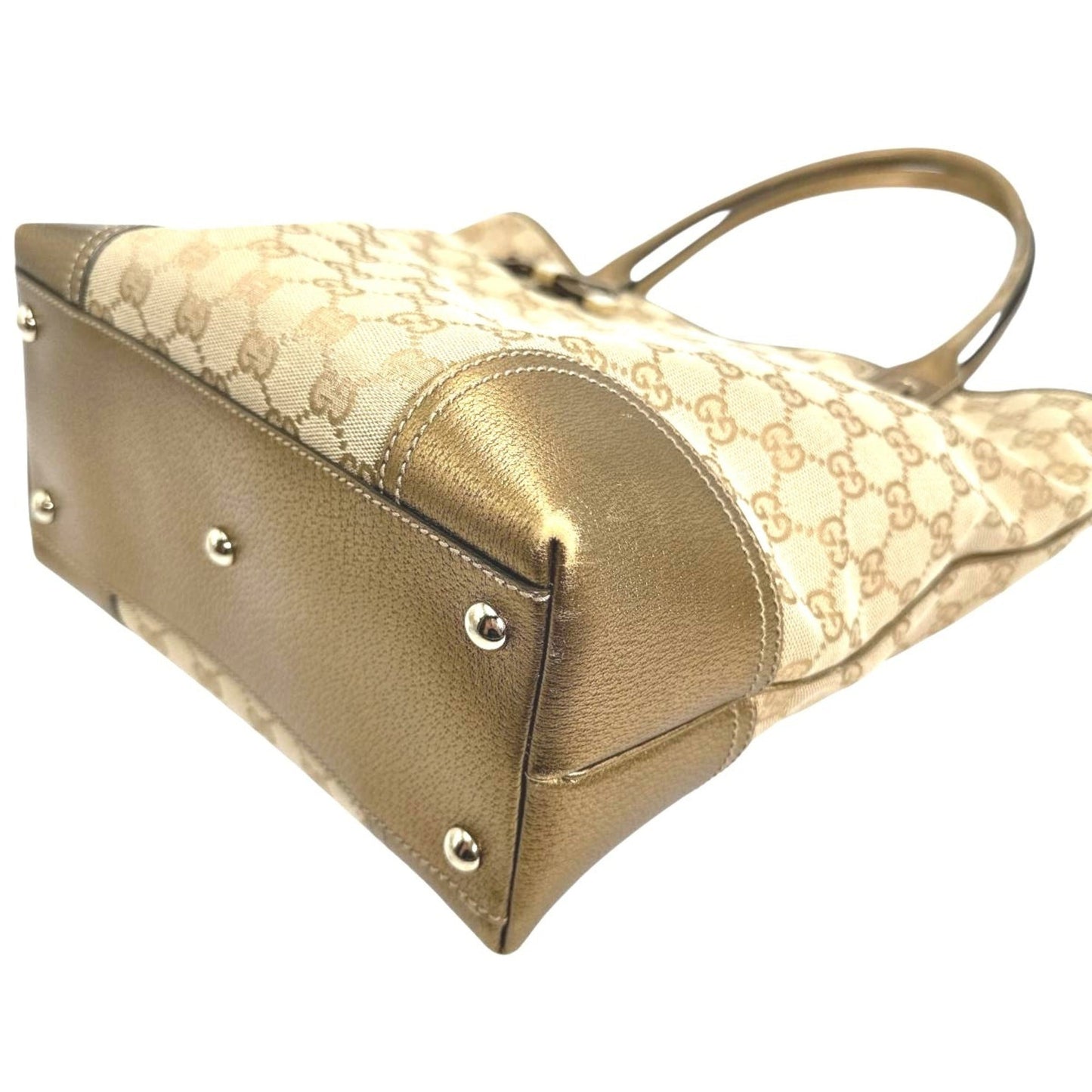 Gucci Beige Gg Canvas Handbag Tote Bag ( )