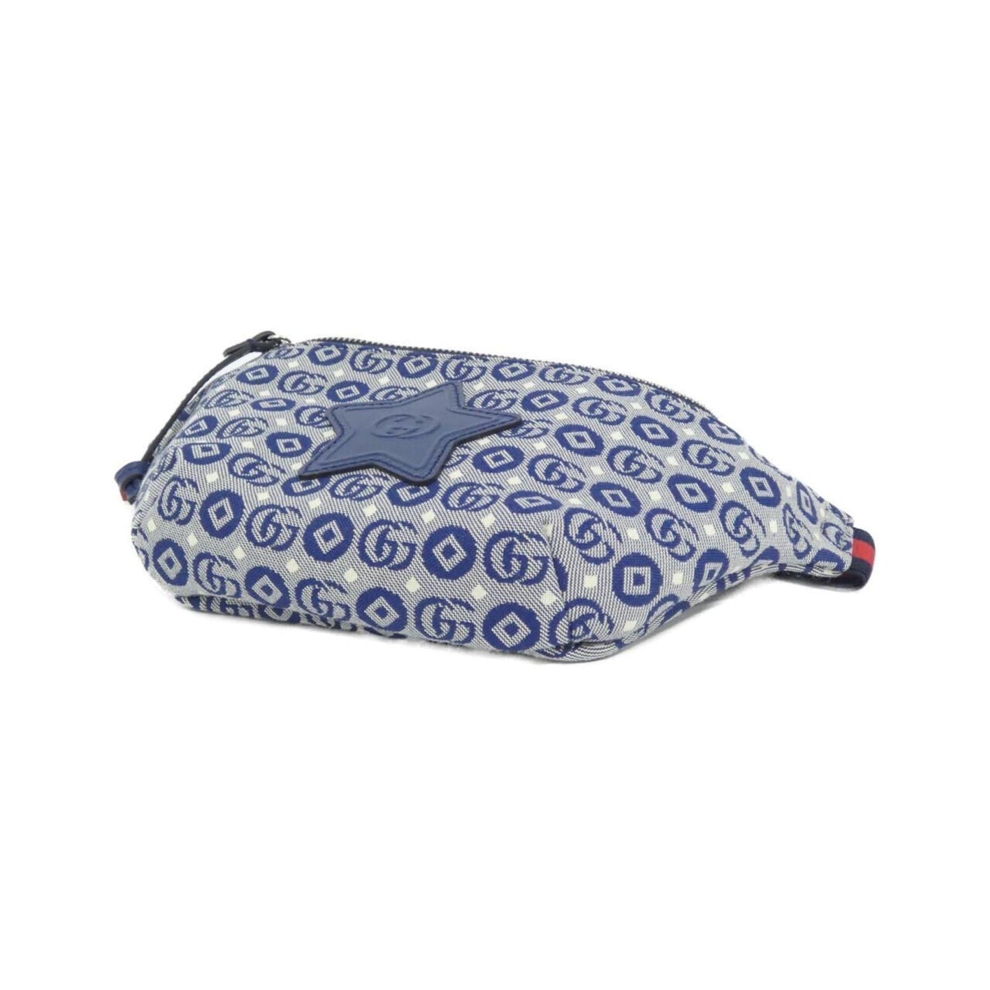 Gucci Blue White Jacquard Cotton Fanny Pack ( )
