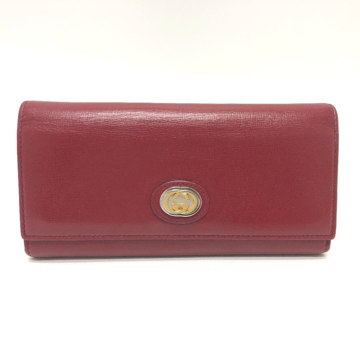 Gucci Red Color Leather Long Wallet (Bi-Fold) ( )