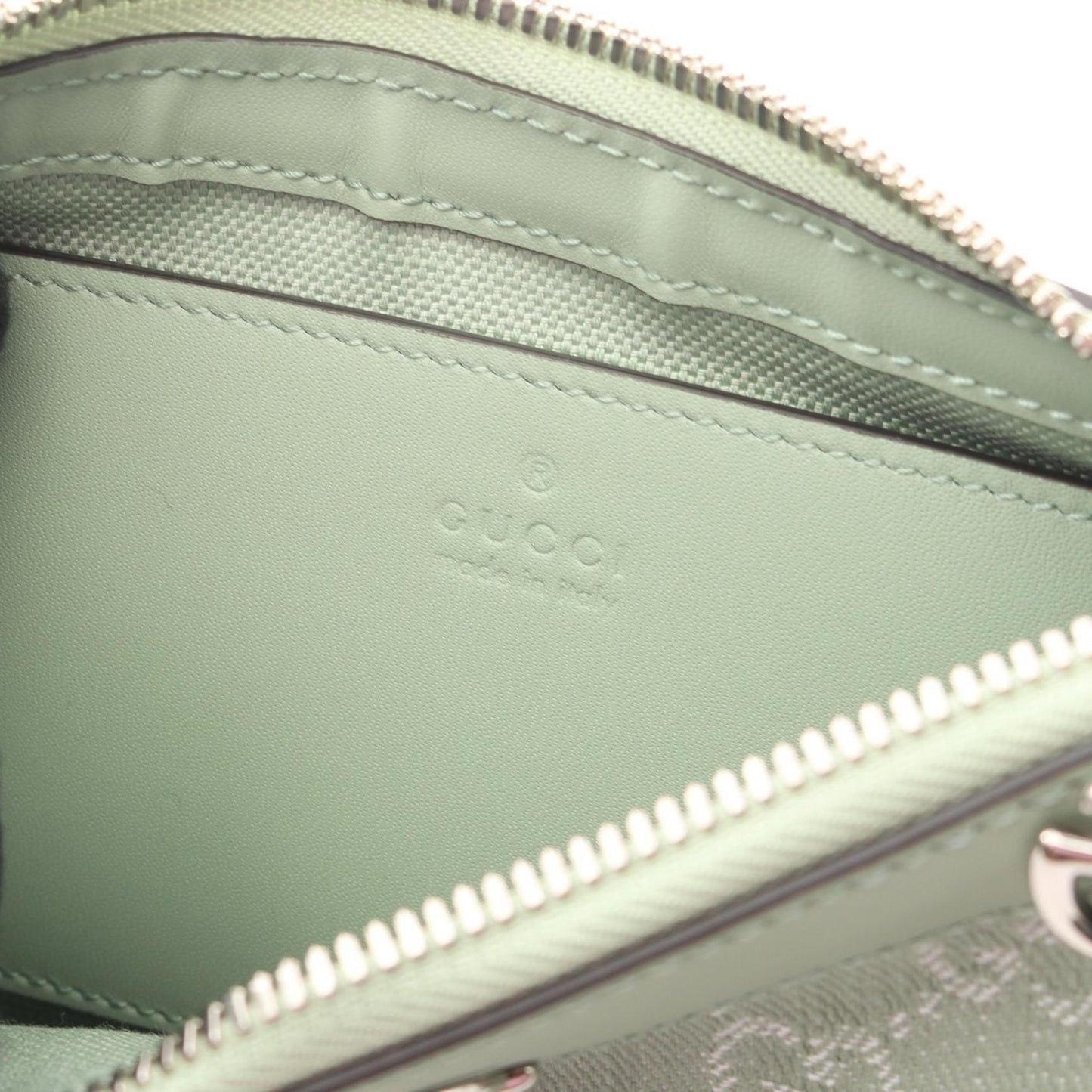 Gucci Green Canvas Leather Handbag Shoulder Bag ( )