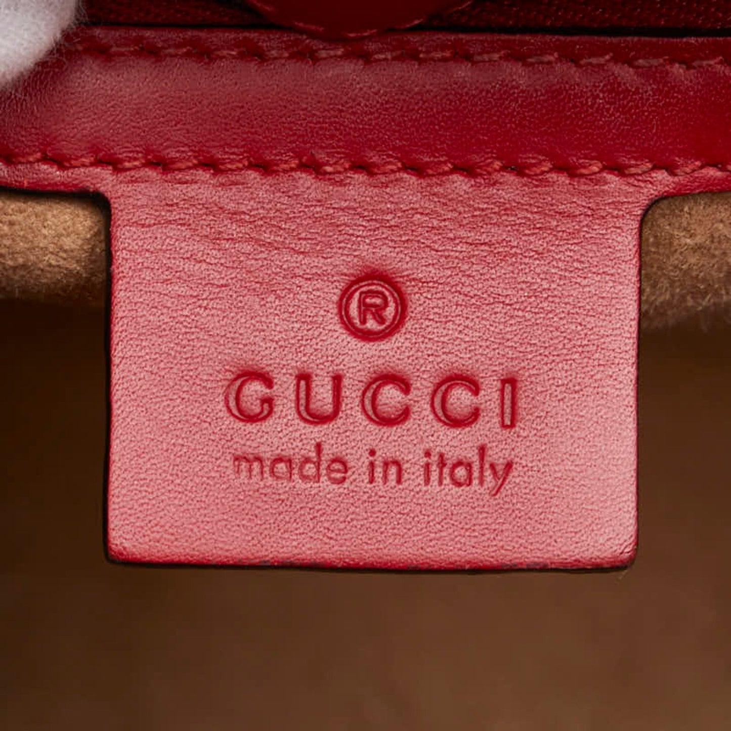 Gucci Navy Red Color Leather Shoulder Bag ( )
