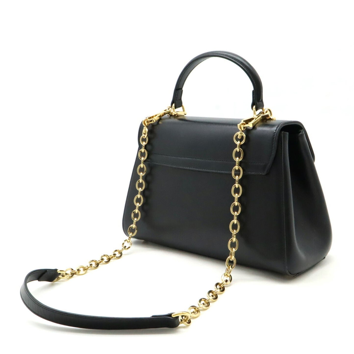 Gucci Black Leather Handbag Shoulder Bag ( )