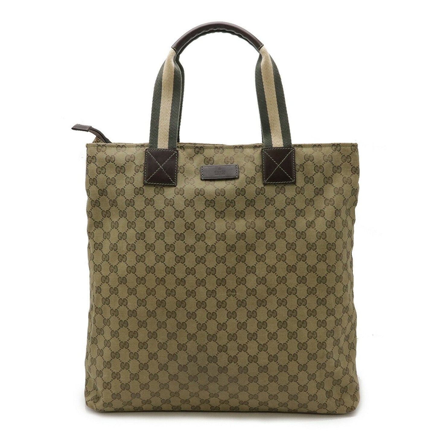 Gucci Gg Canvas Beige Dark Brown Green Khaki Gg Canvas Tote Bag ( )