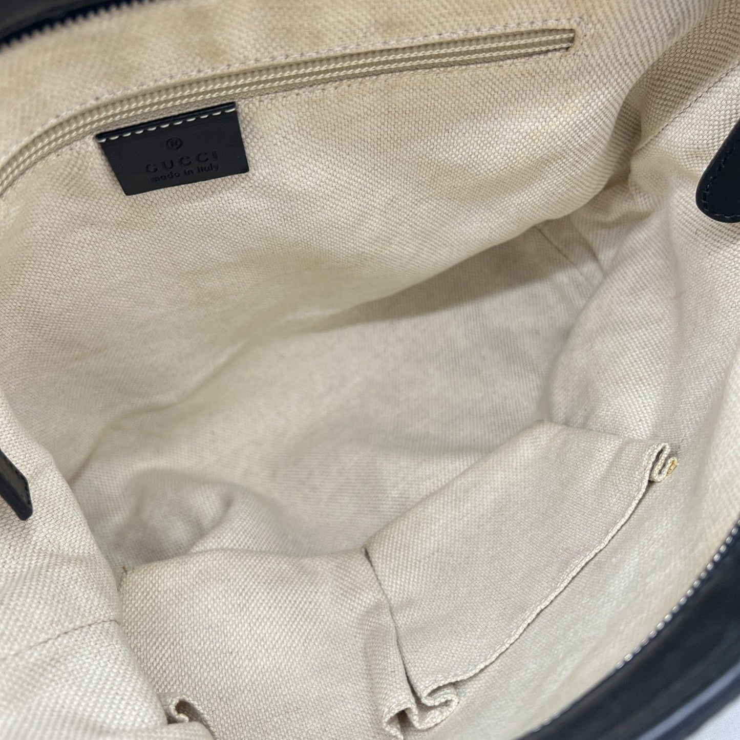 Gucci Black Gg Canvas Leather Shoulder Bag ( )
