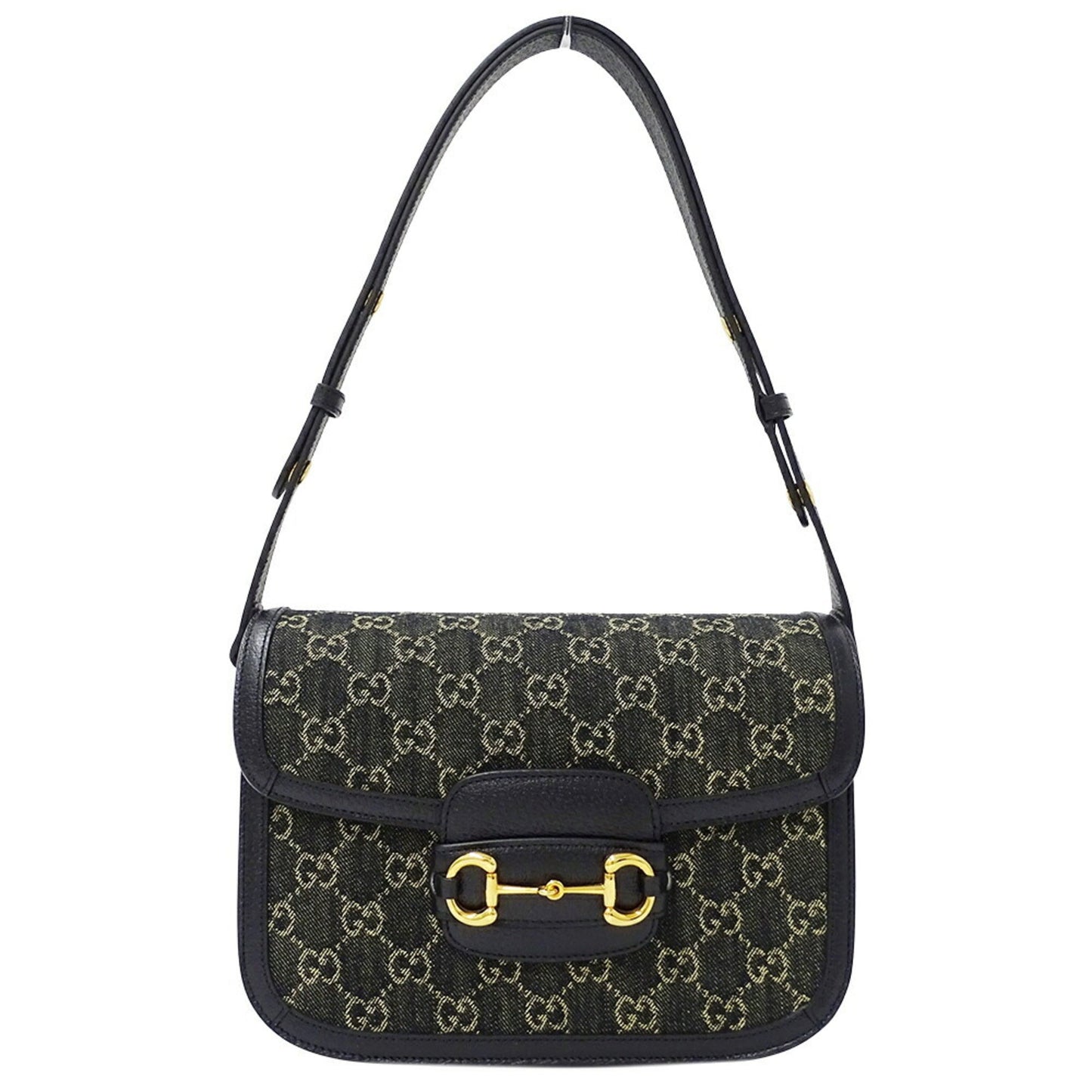 Gucci Horsebit Black Denim Shoulder Bag ( )
