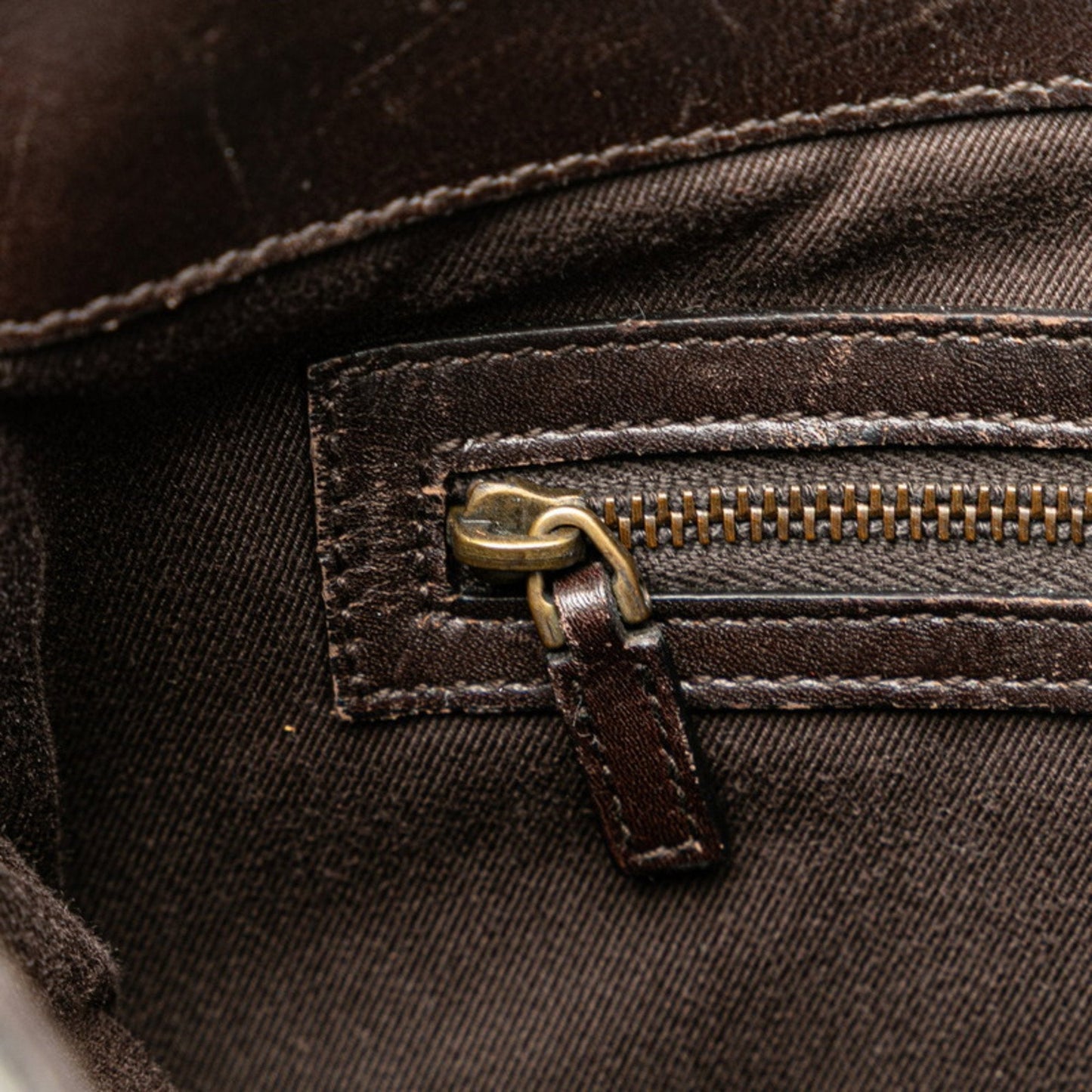 Gucci Beige Brown Canvas Leather Shoulder Bag ( )