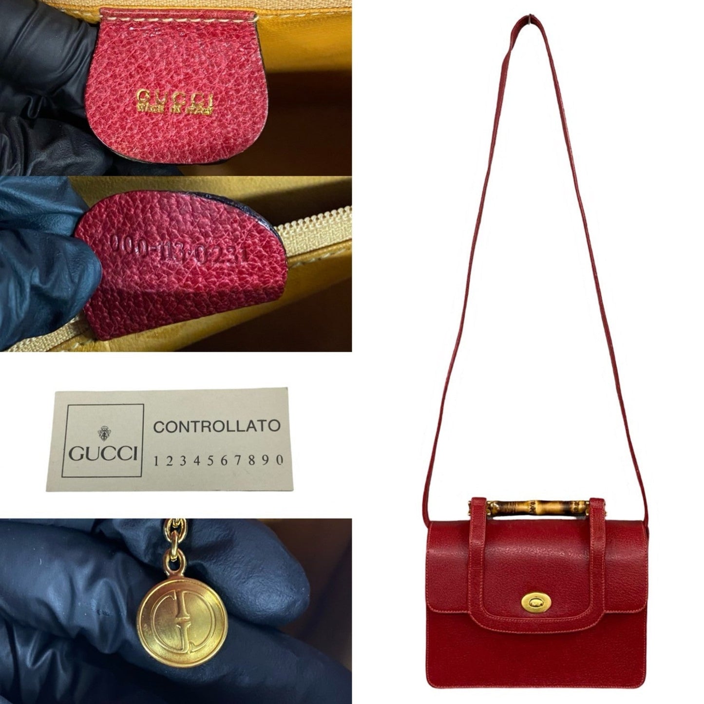 Gucci Red Color Leather Shoulder Bag ( )