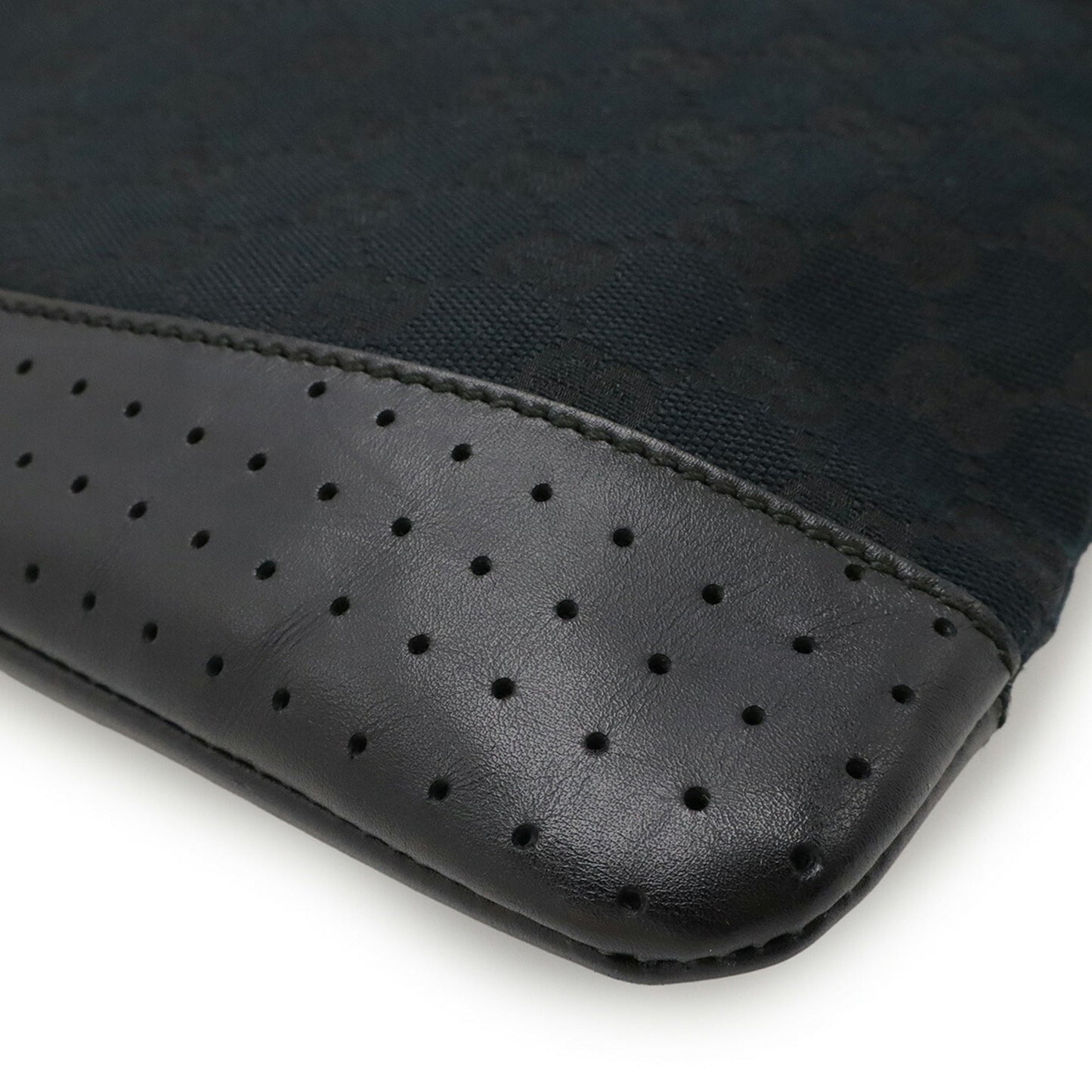 Gucci Black Canvas Leather Shoulder Bag ( )