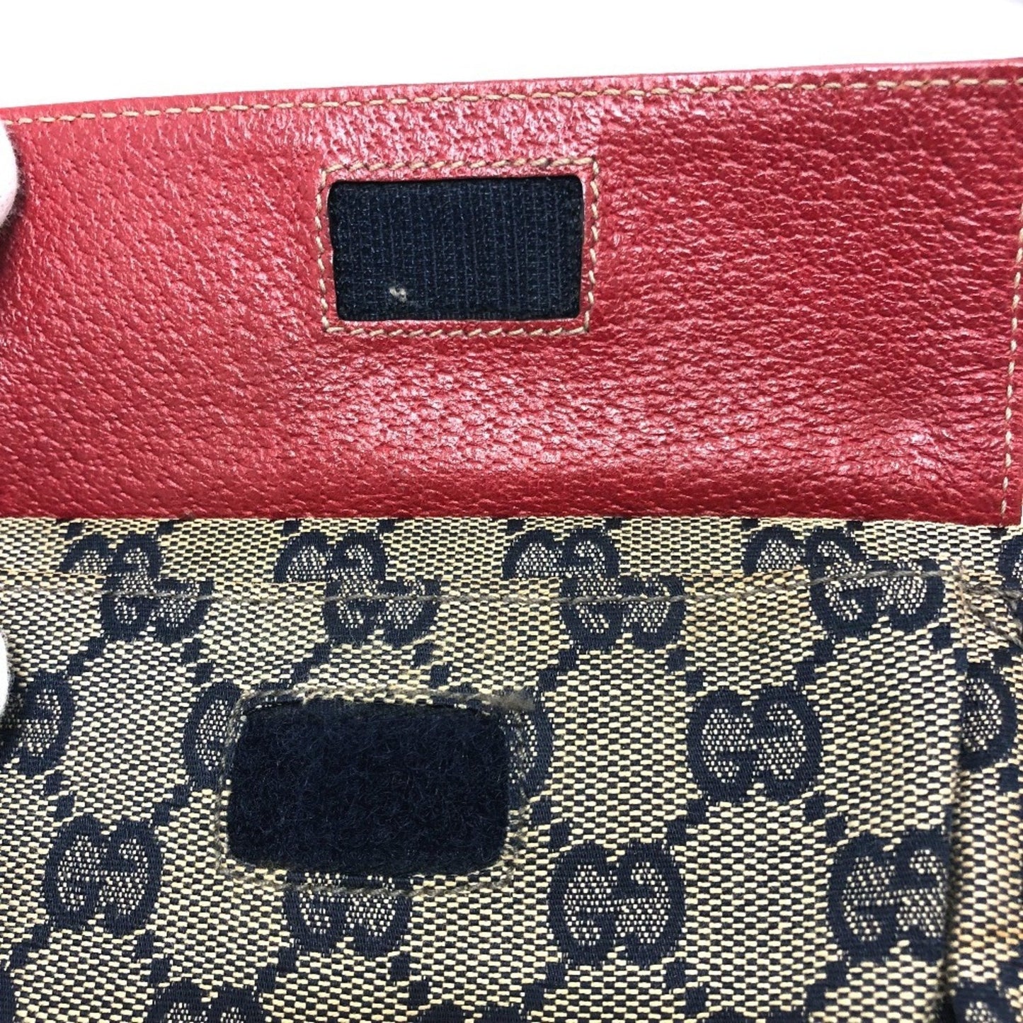 Gucci Red Color Gg Canvas Leather Fanny Pack Sling Bag ( )