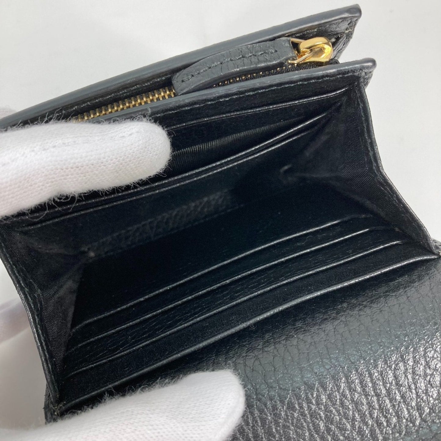 Gucci Beige Black Leather Pvc Wallet (Bi-Fold) ( )