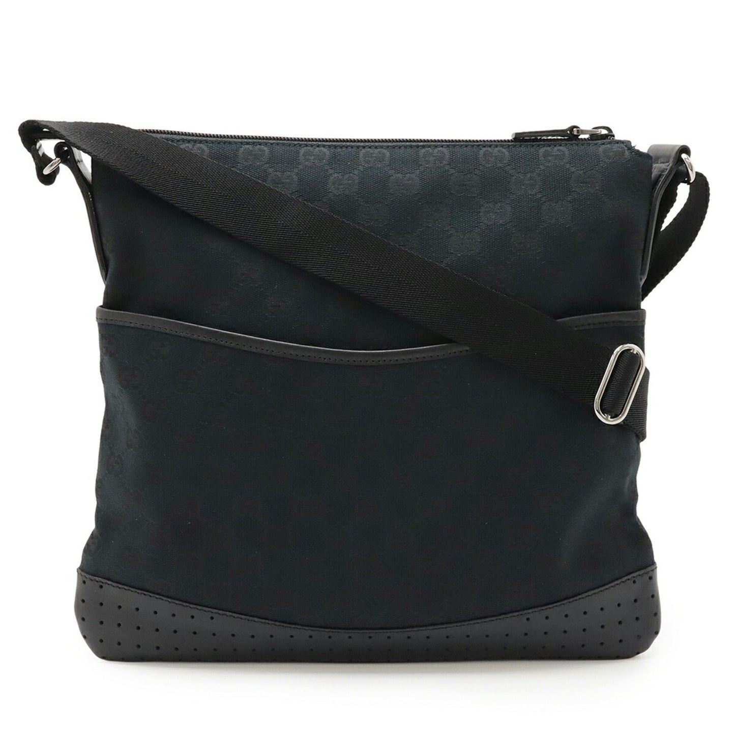 Gucci Black Canvas Leather Shoulder Bag ( )