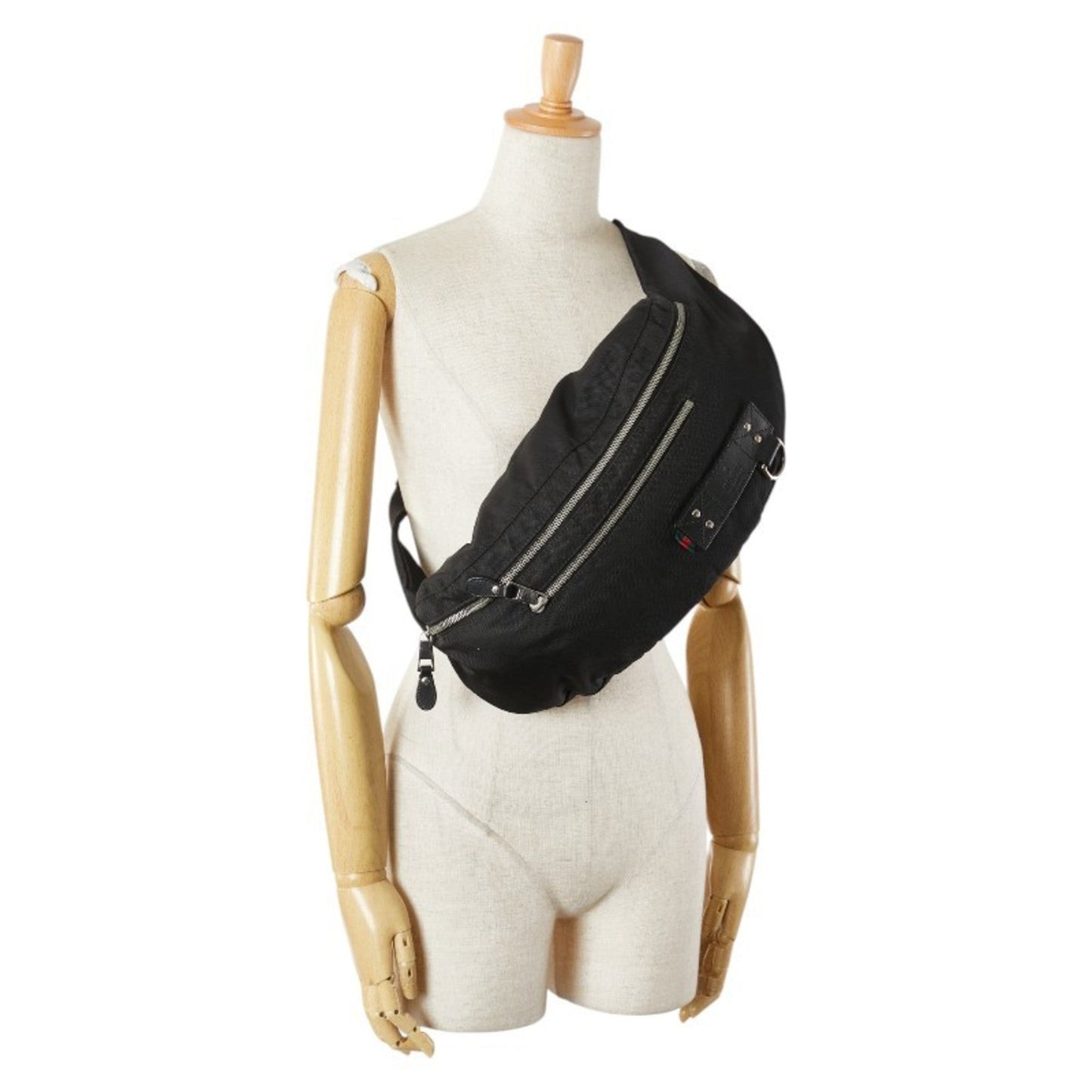 Gucci Abbey Black Multi-Color Canvas Sling Bag ( )