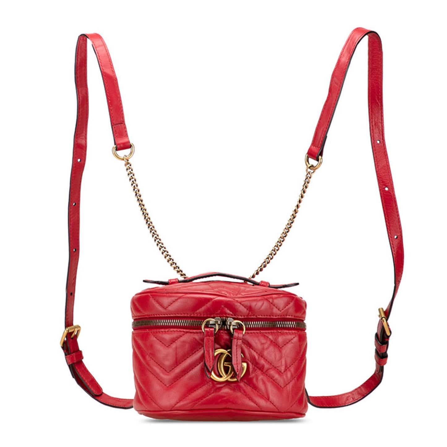 Gucci Gg Marmont Red Color Leather Backpack ( )