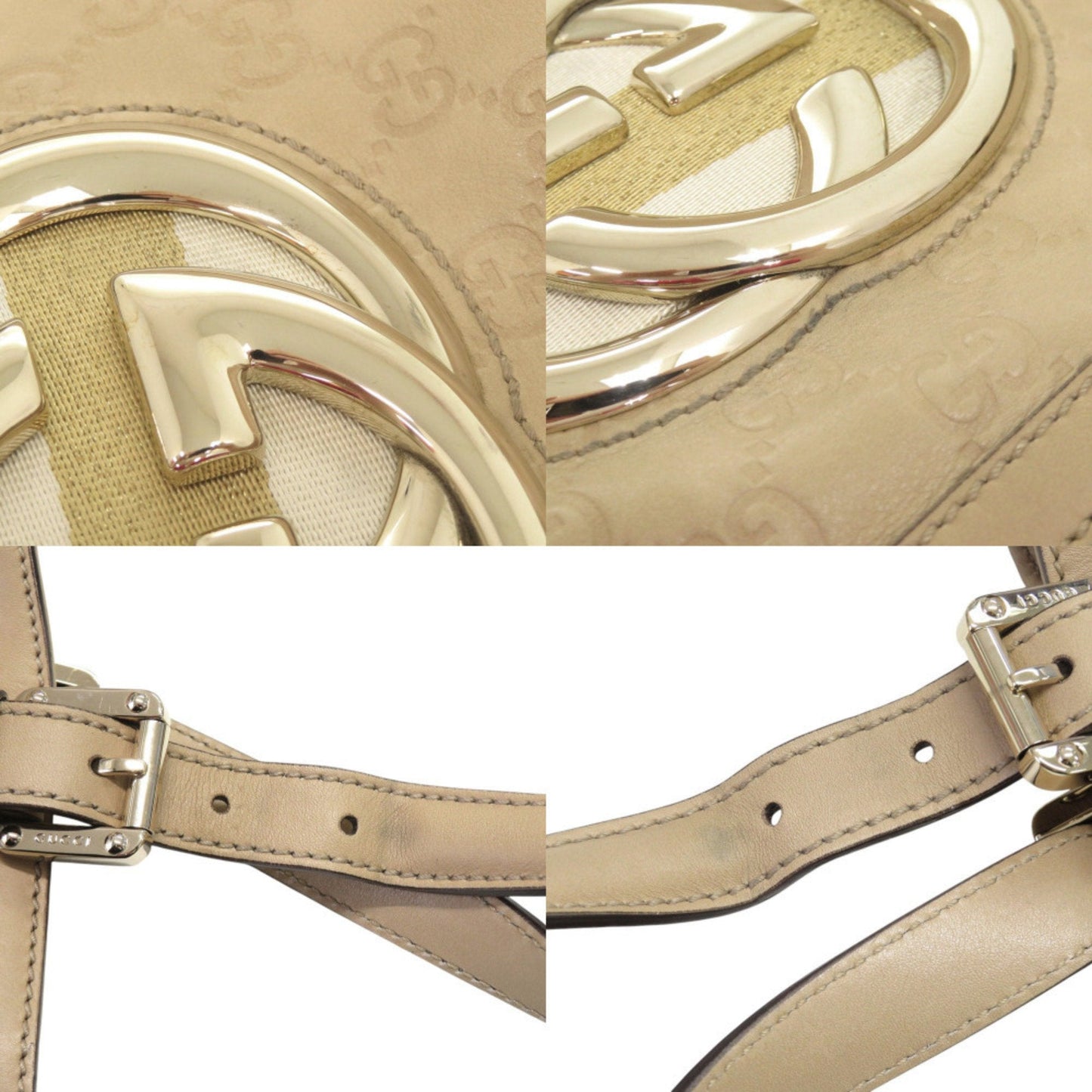 Gucci Beige Leather Handbag Tote Bag ( )