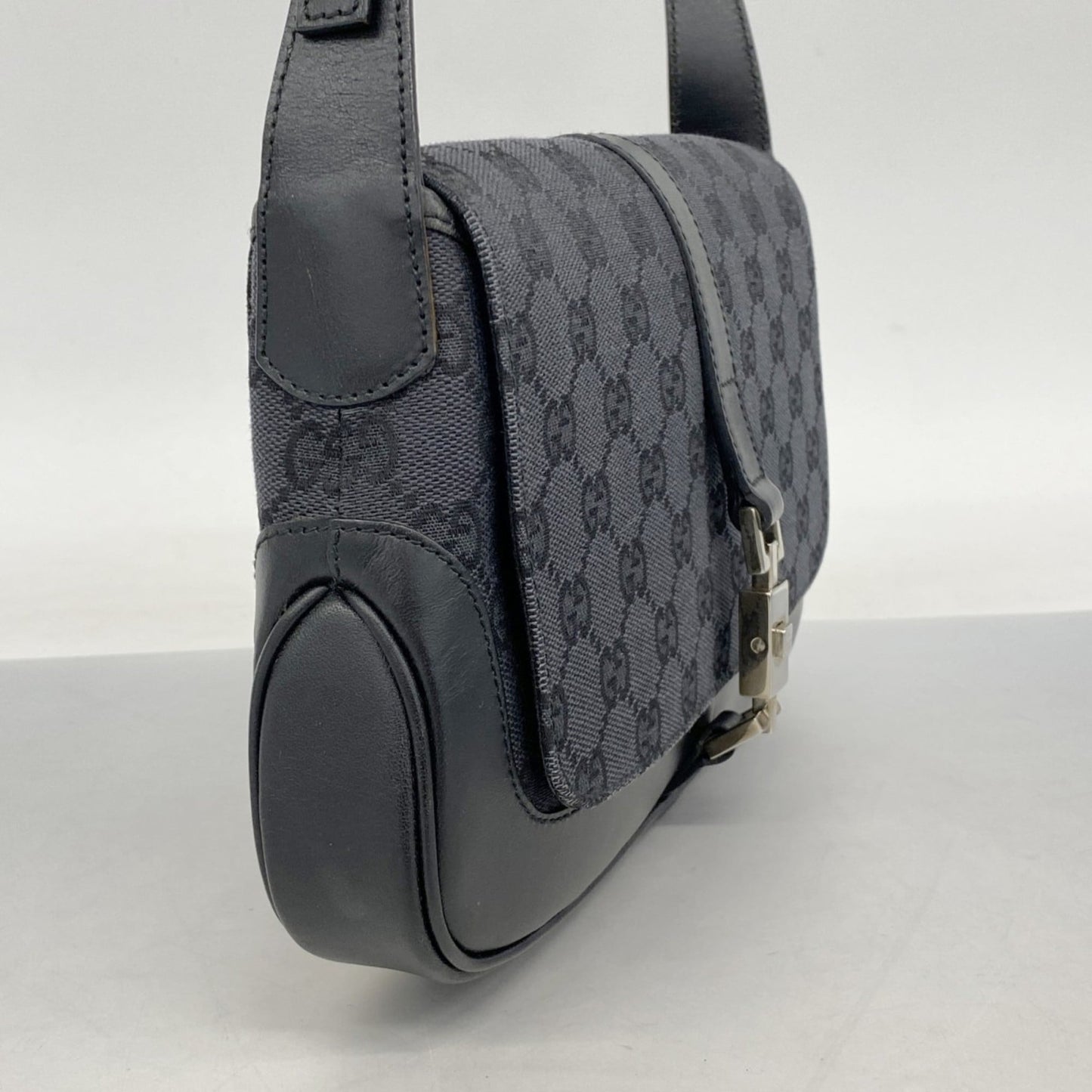 Gucci Black Canvas Shoulder Bag ( )