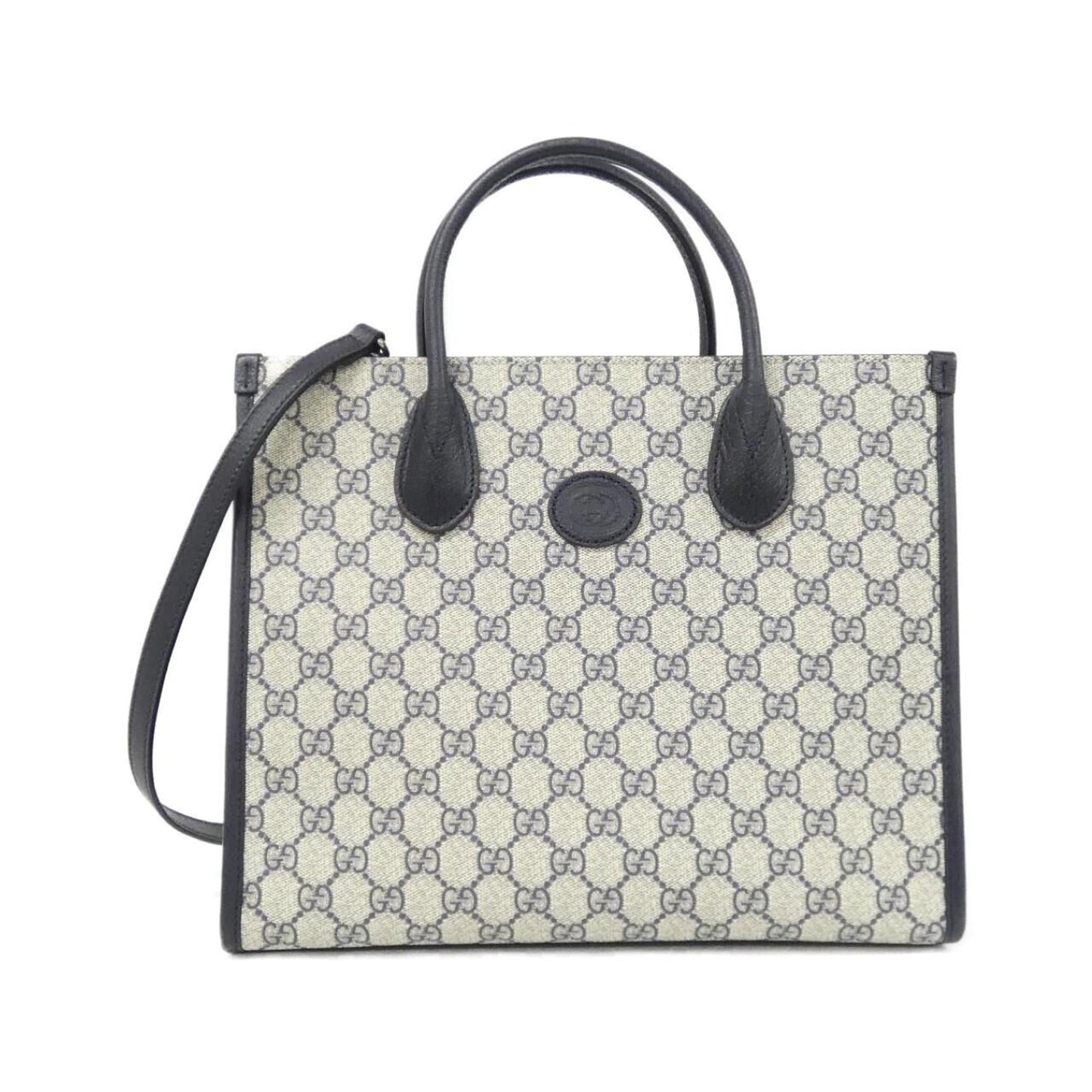 Gucci Beige Blue Gg Supreme Leather Handbag ( )