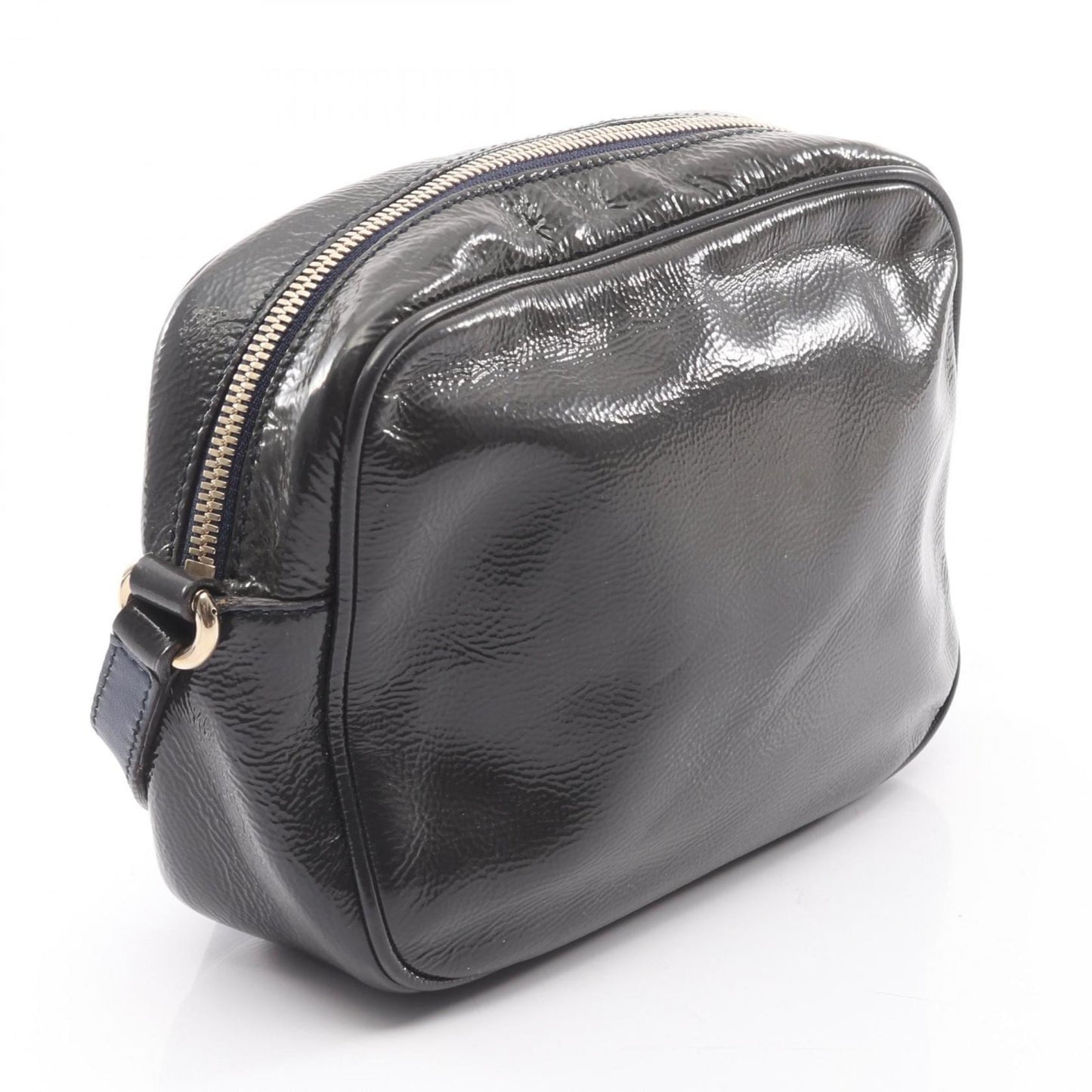 Gucci Navy Patent Leather Shoulder Bag ( )