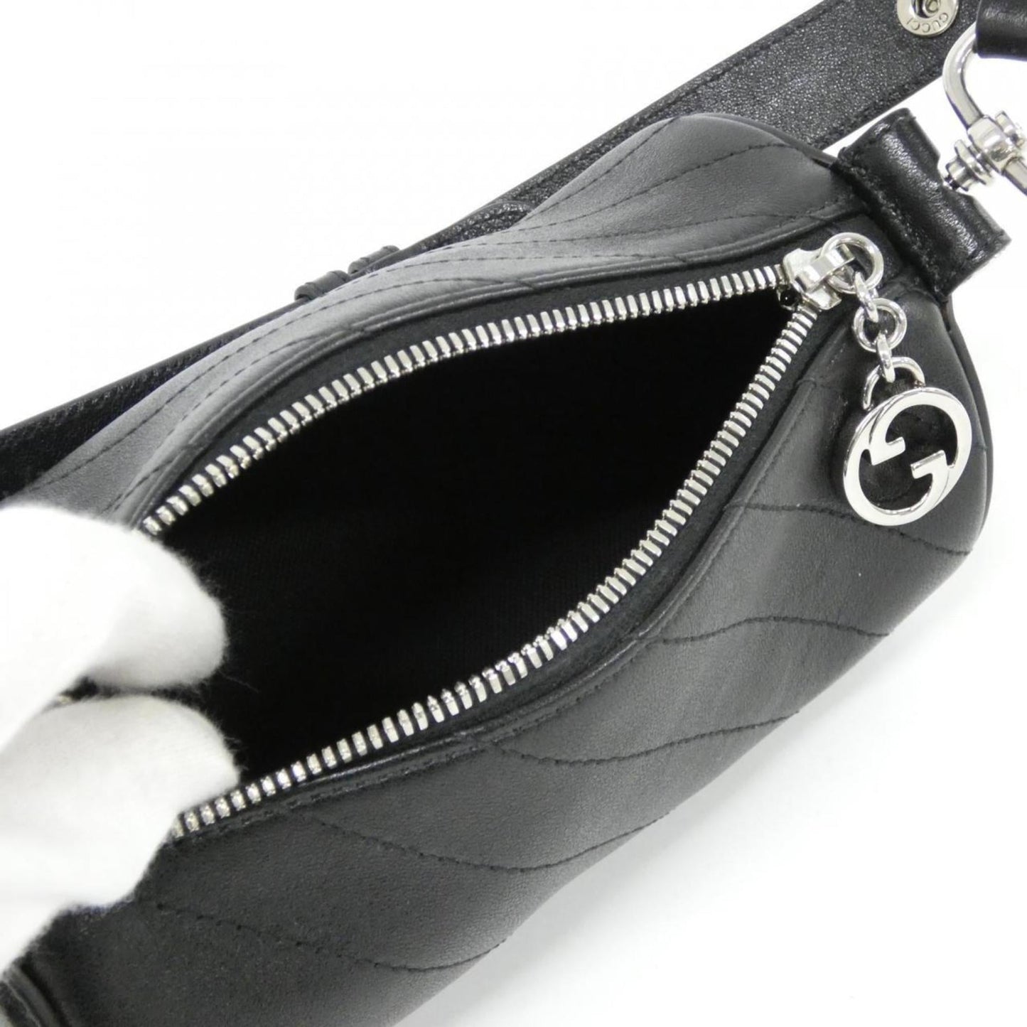 Gucci Black Leather Shoulder Bag ( )