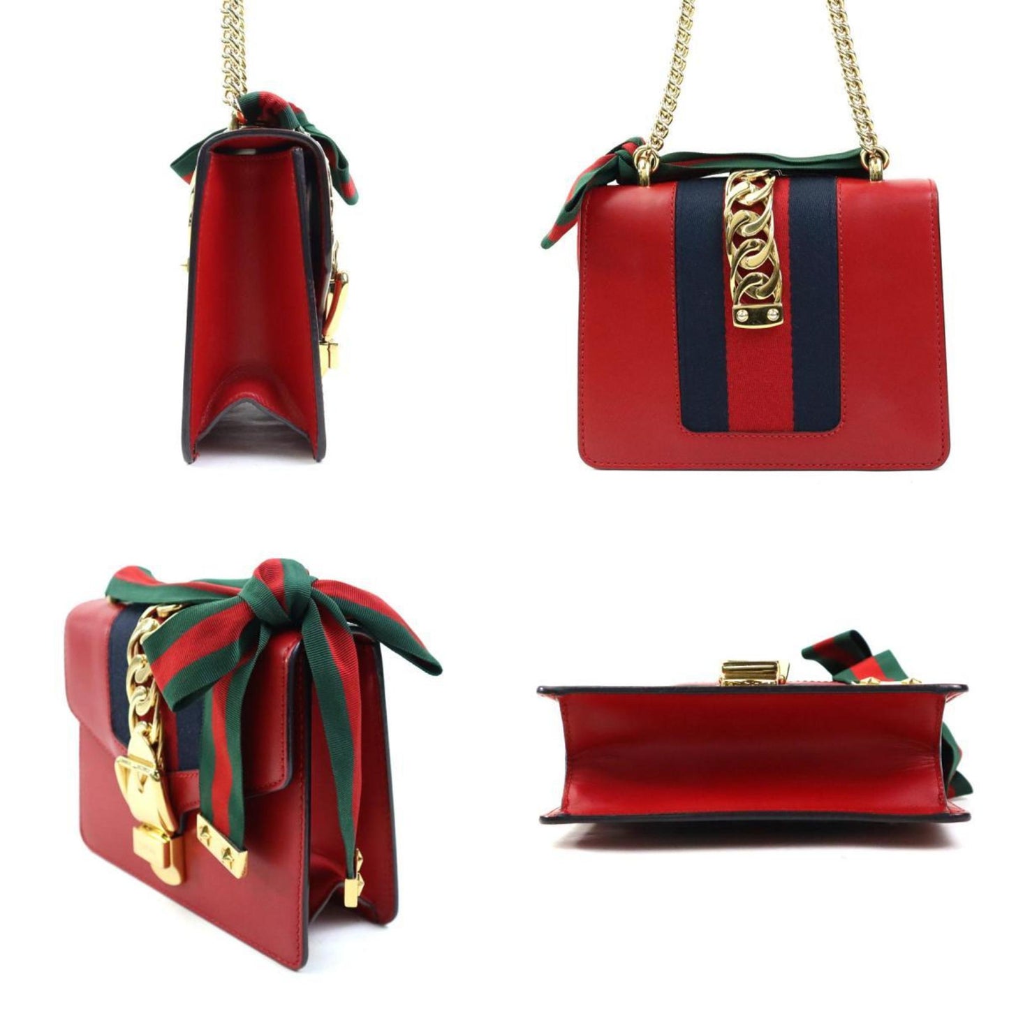 Gucci Red Color Leather Shoulder Bag ( )