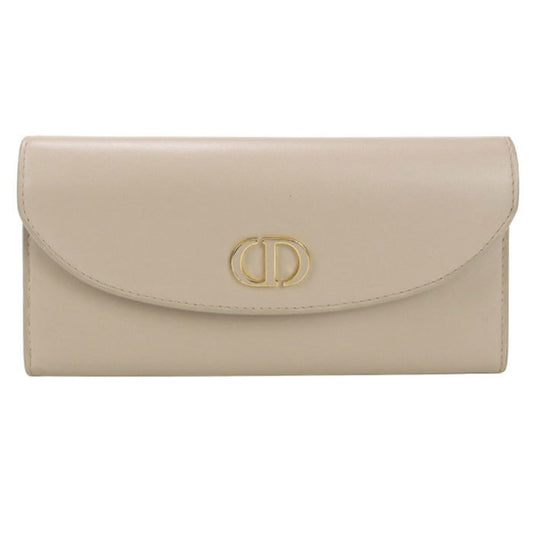 Christian Dior Beige Leather Long Wallet (Bi-Fold) ()