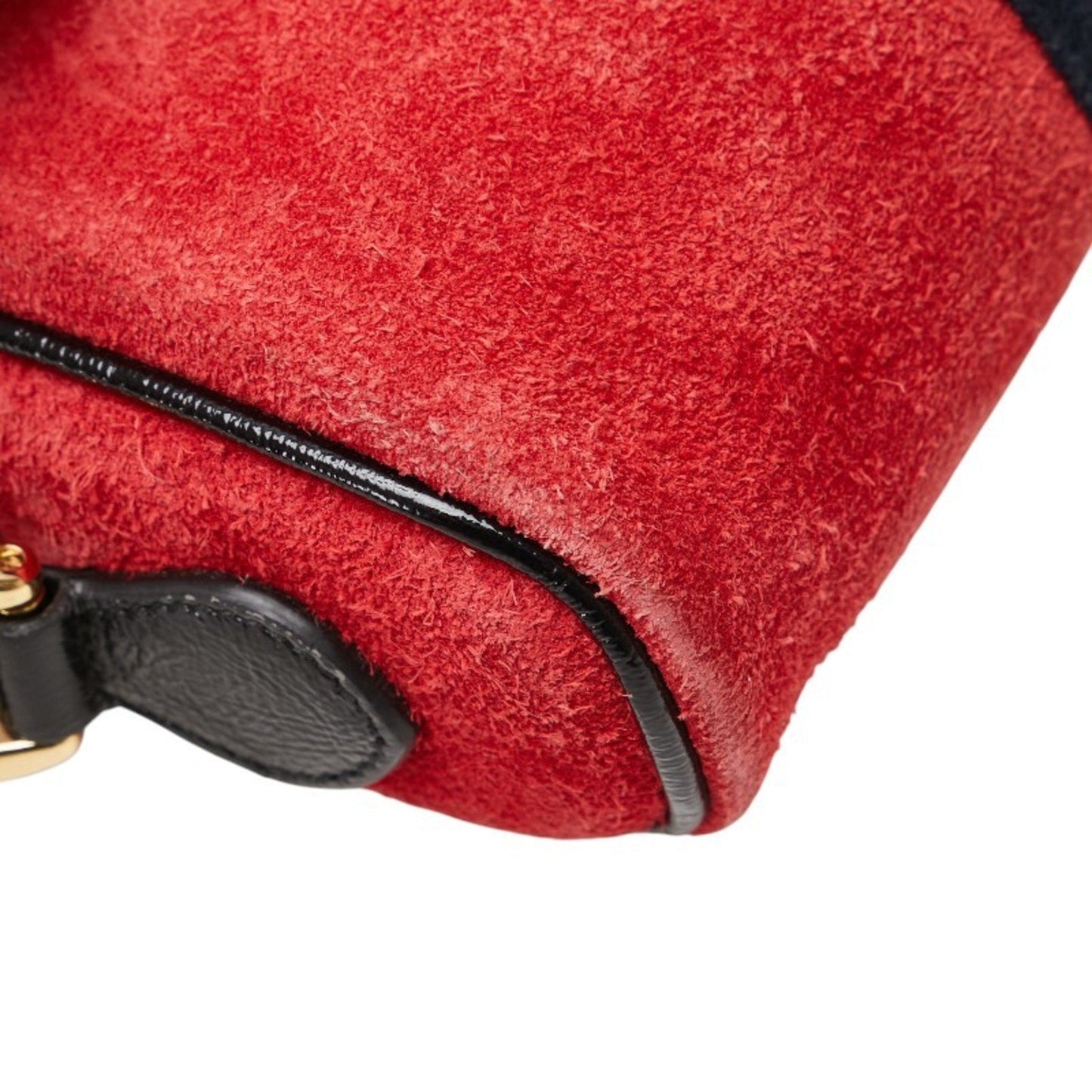 Gucci Multi-Color Red Color Suede Leather Shoulder Bag ( )