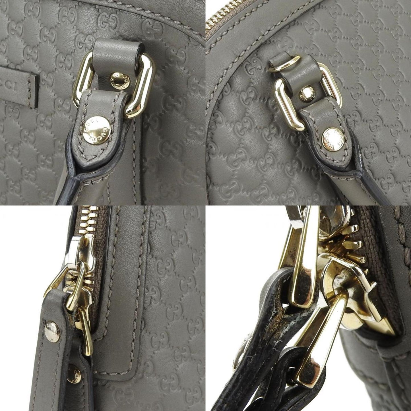 Gucci Gray Leather Handbag Shoulder Bag ( )