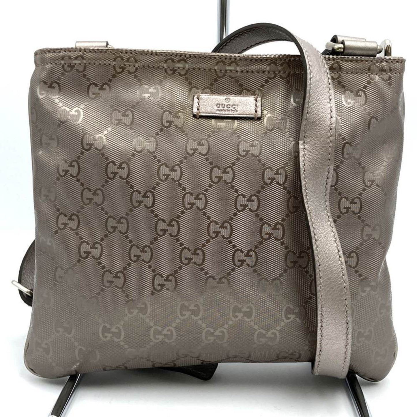 Gucci Gg Imprimé Metallic Pink Gg Imprimé Shoulder Bag Sling Bag ( )