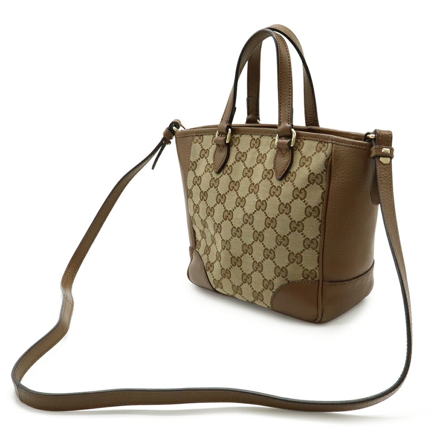 Gucci Beige Beige Brown Brown Gg Canvas Leather Handbag Shoulder Bag ( )