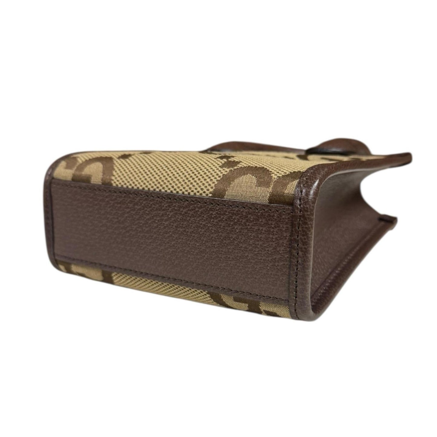 Gucci Beige Brown Gg Canvas Leather Shoulder Bag ( )