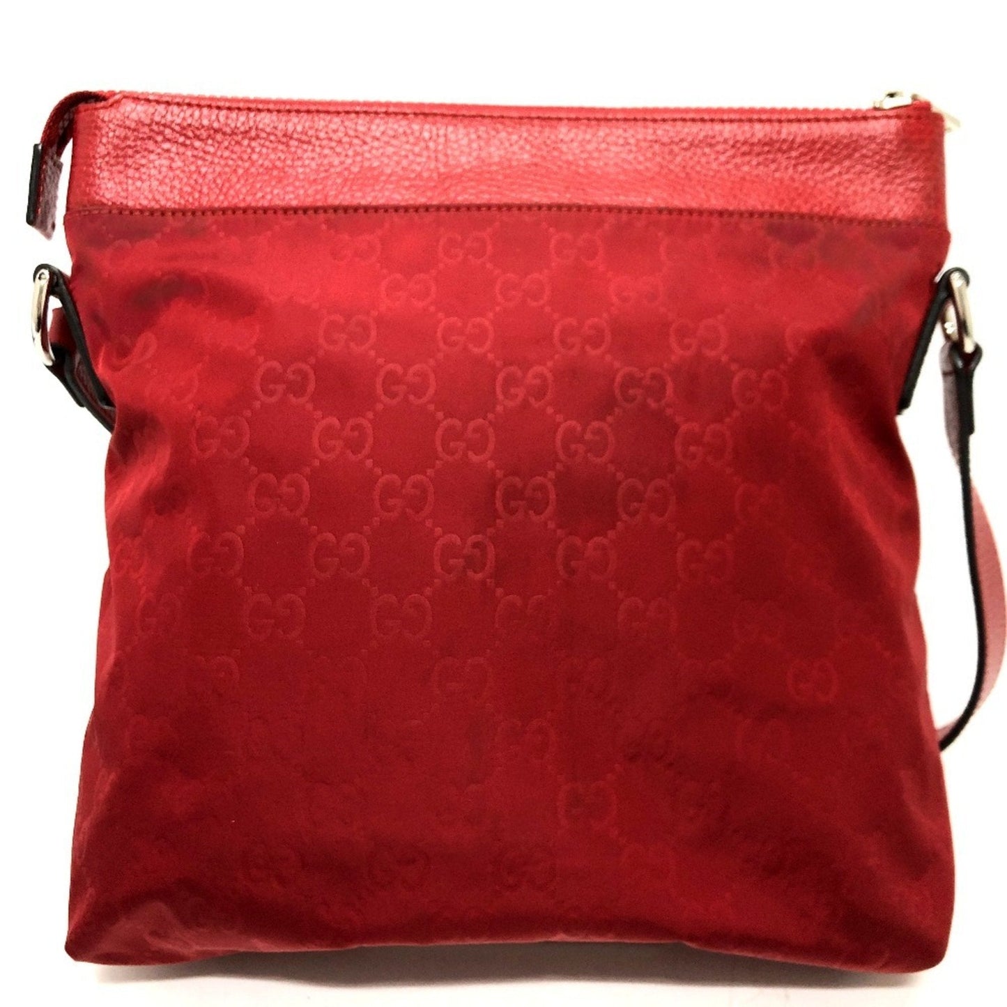 Gucci Red Color Nylon Leather Shoulder Bag ( )