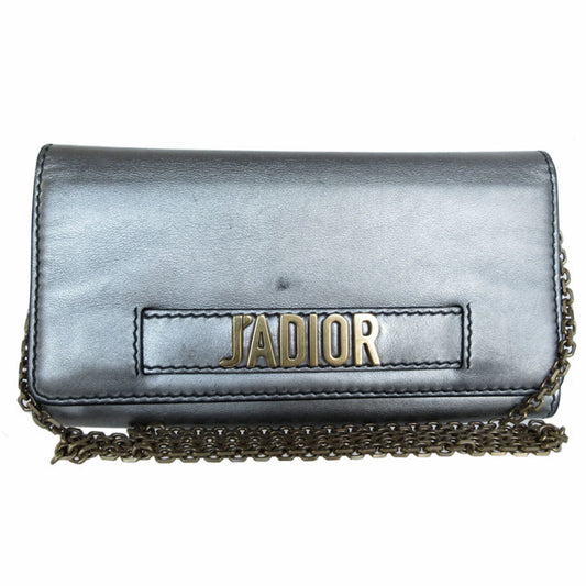 Christian Dior Gold Silver Leather Metal Wallet (Bi-Fold) ()