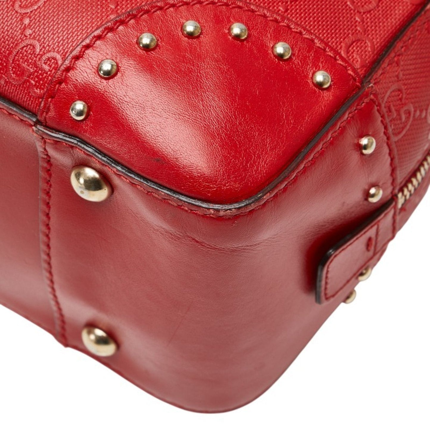 Gucci Red Color Leather Handbag Shoulder Bag ( )