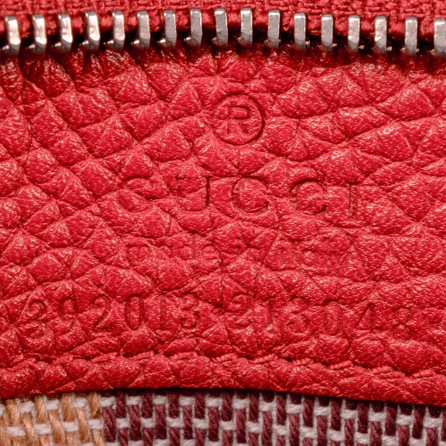 Gucci Daily Red Color Leather Bamboo Handbag ( )