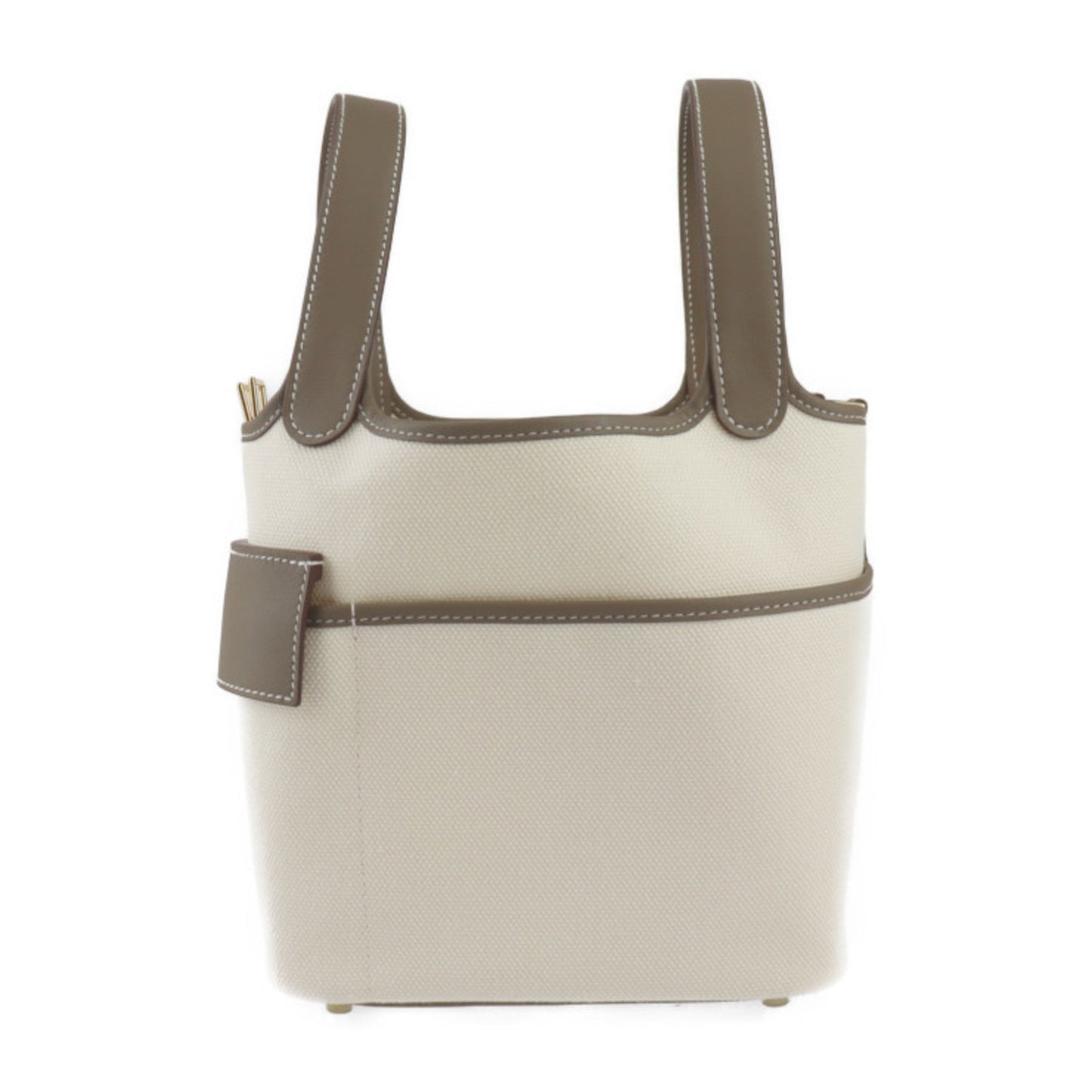 Hermes Picotin Ecru Etoupe Gray Epsom Leather Handbag Tote Bag ( )