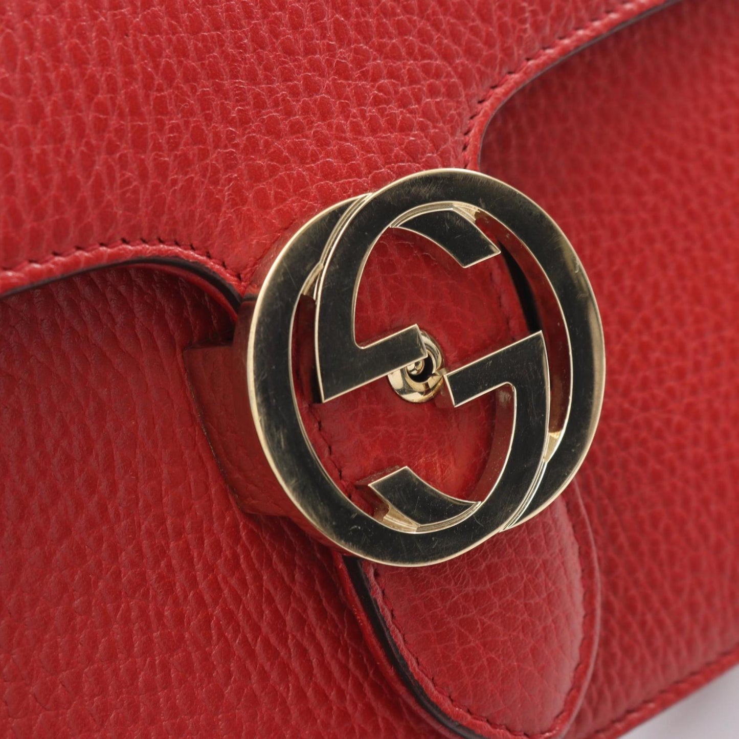 Gucci Red Color Leather Shoulder Bag ( )
