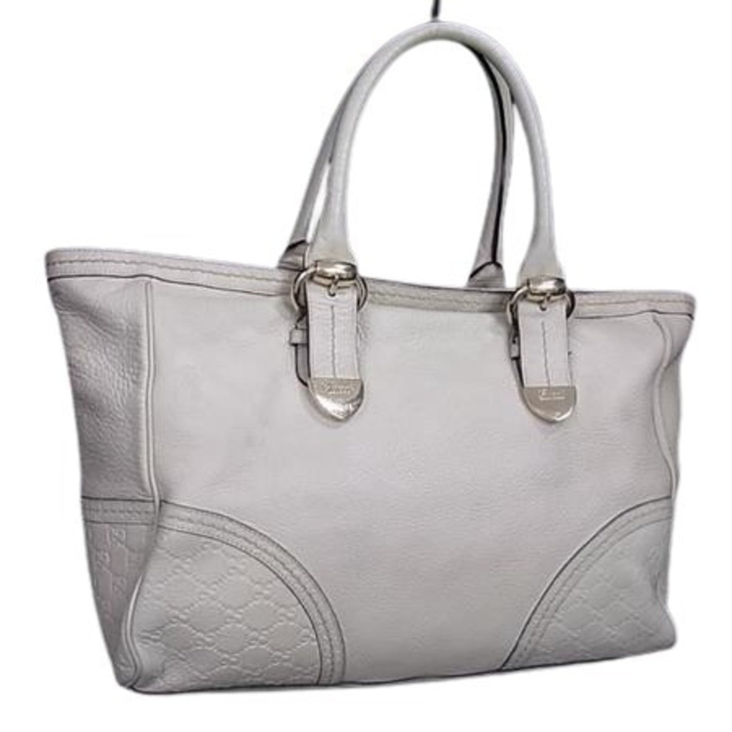 Gucci Light Beige Leather Handbag Shoulder Bag Tote Bag ( )