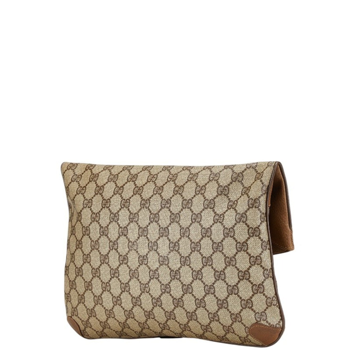 Gucci Beige Brown Pvc Leather Clutch Bag ( )