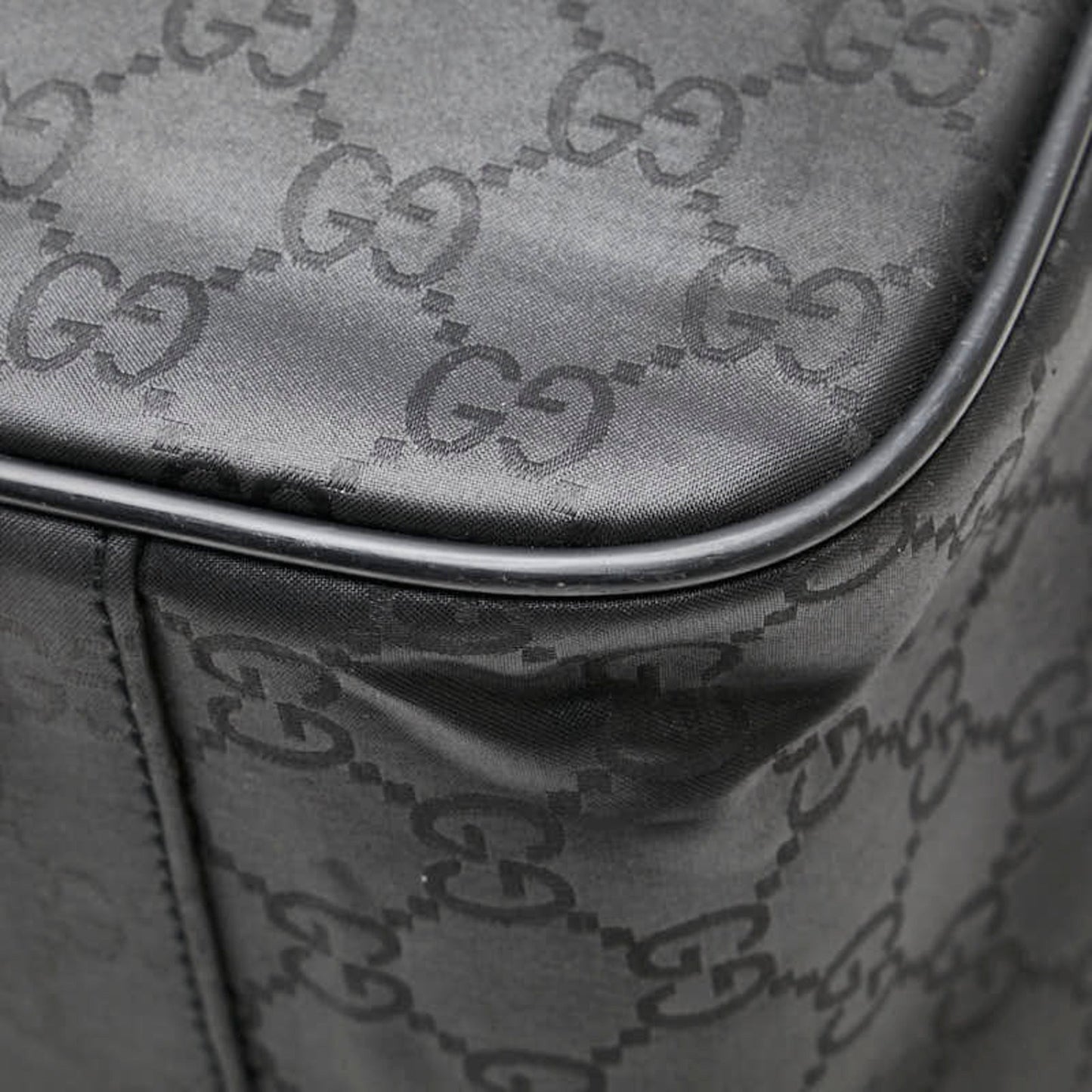 Gucci Black Nylon Leather Boston Bag ( )