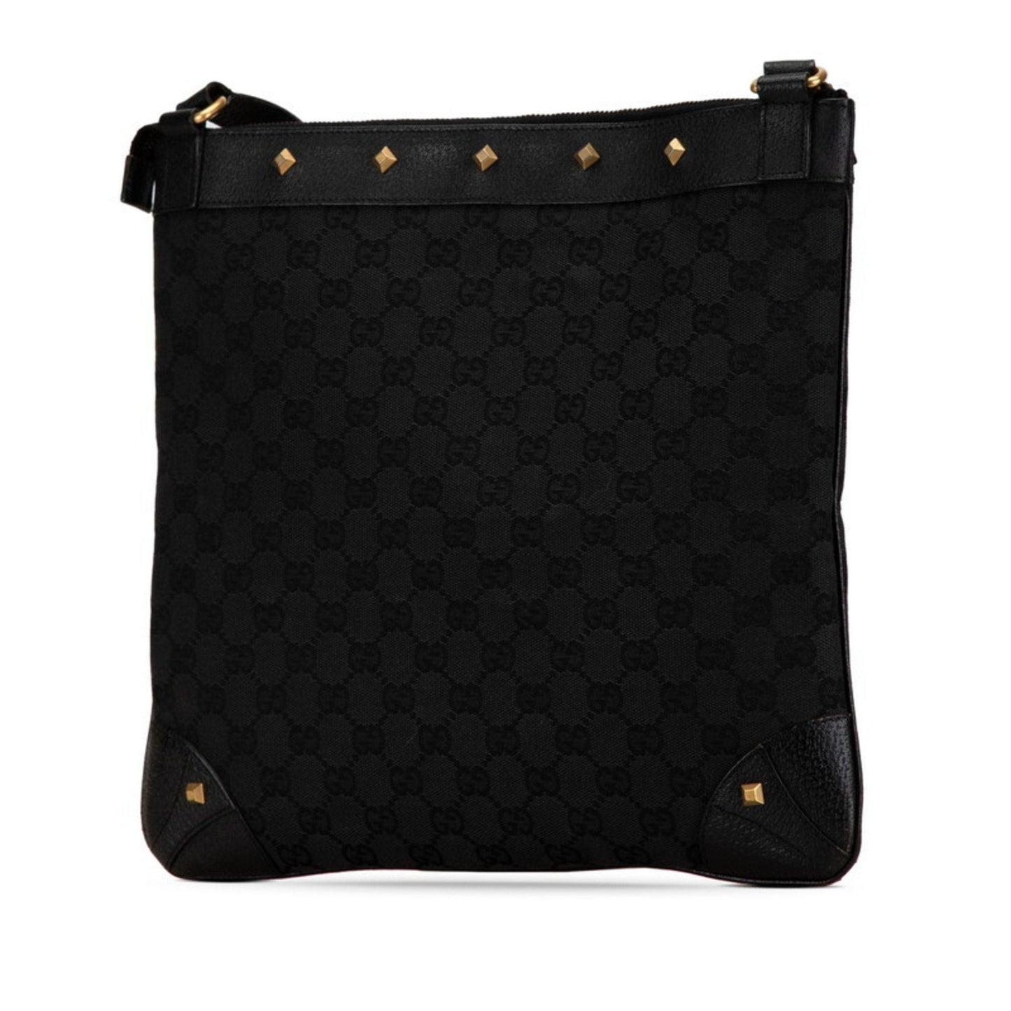 Gucci Black Canvas Leather Shoulder Bag
