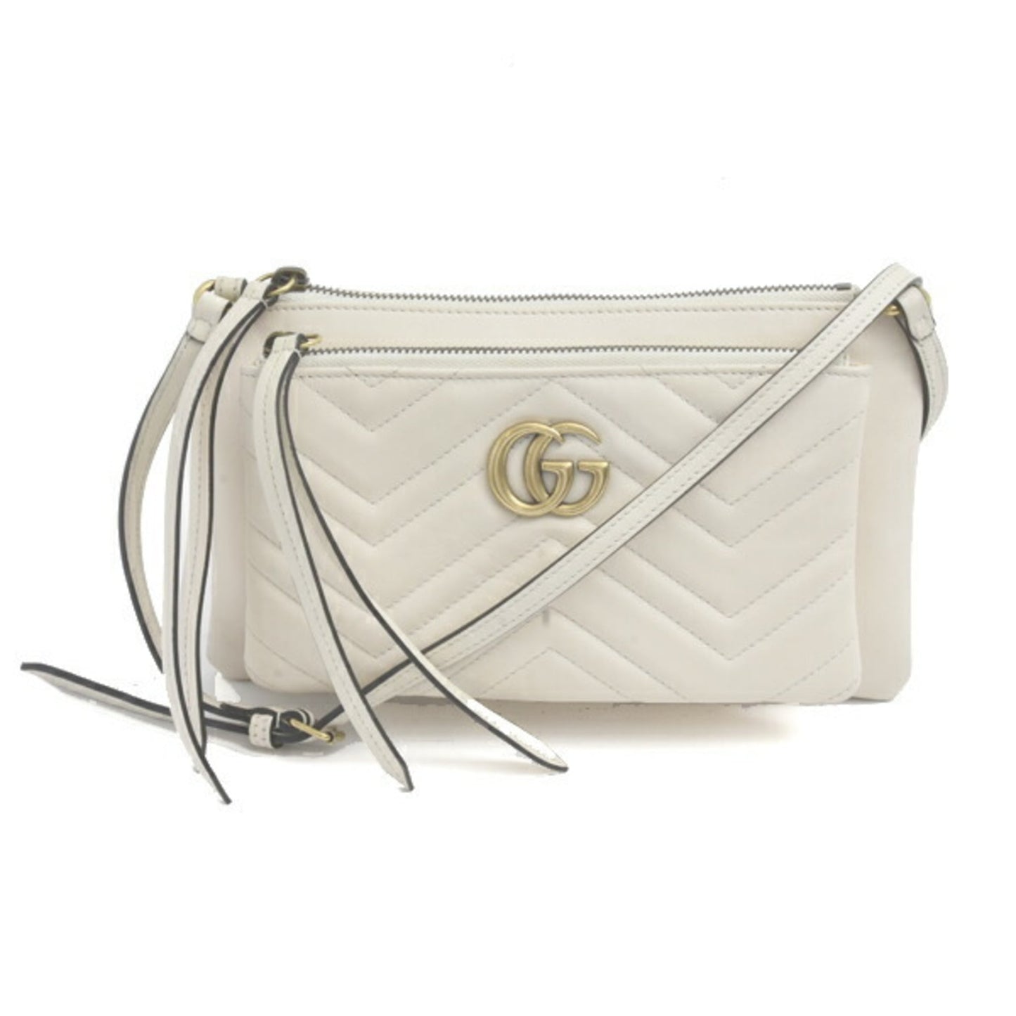Gucci White Leather Pochette Pouch Shoulder Bag ( )