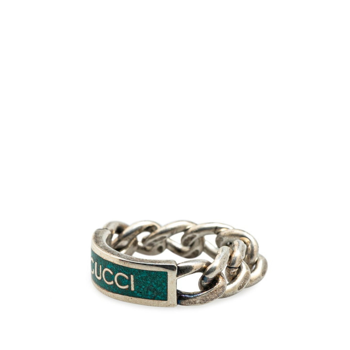 Gucci Turquoise Enamel Silver 925 Band Ring ( )