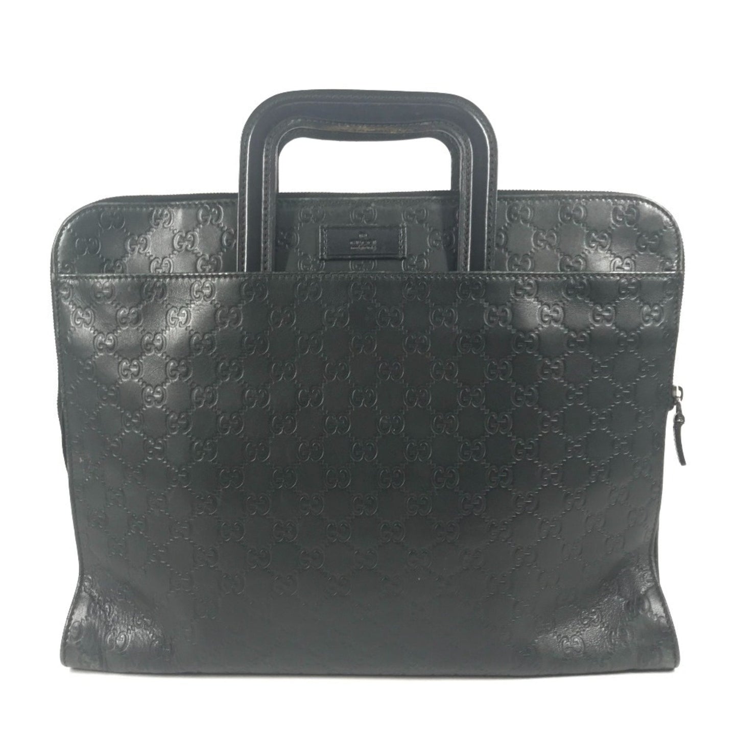 Gucci Black Gg Leather Briefcase Handbag Tote Bag ( )