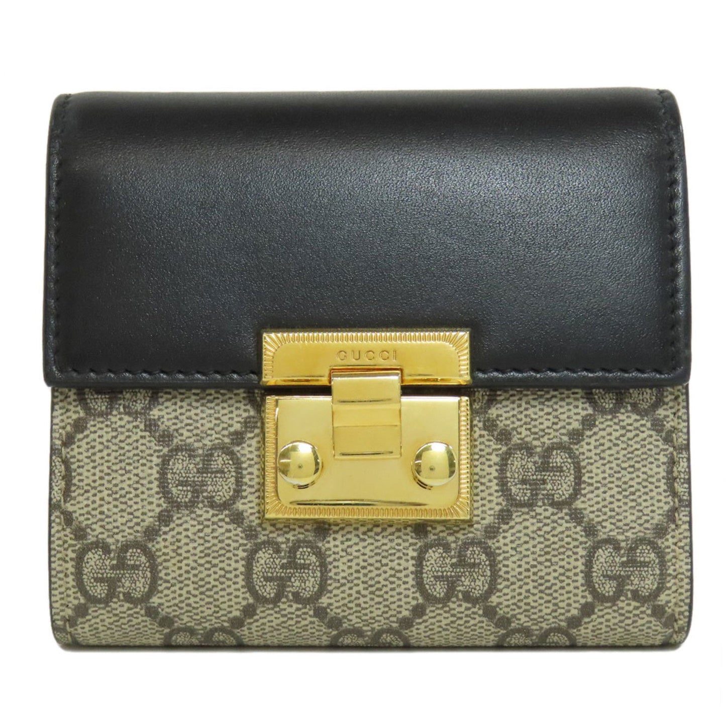 Gucci Black Brown Pvc Leather Wallet (Bi-Fold)
