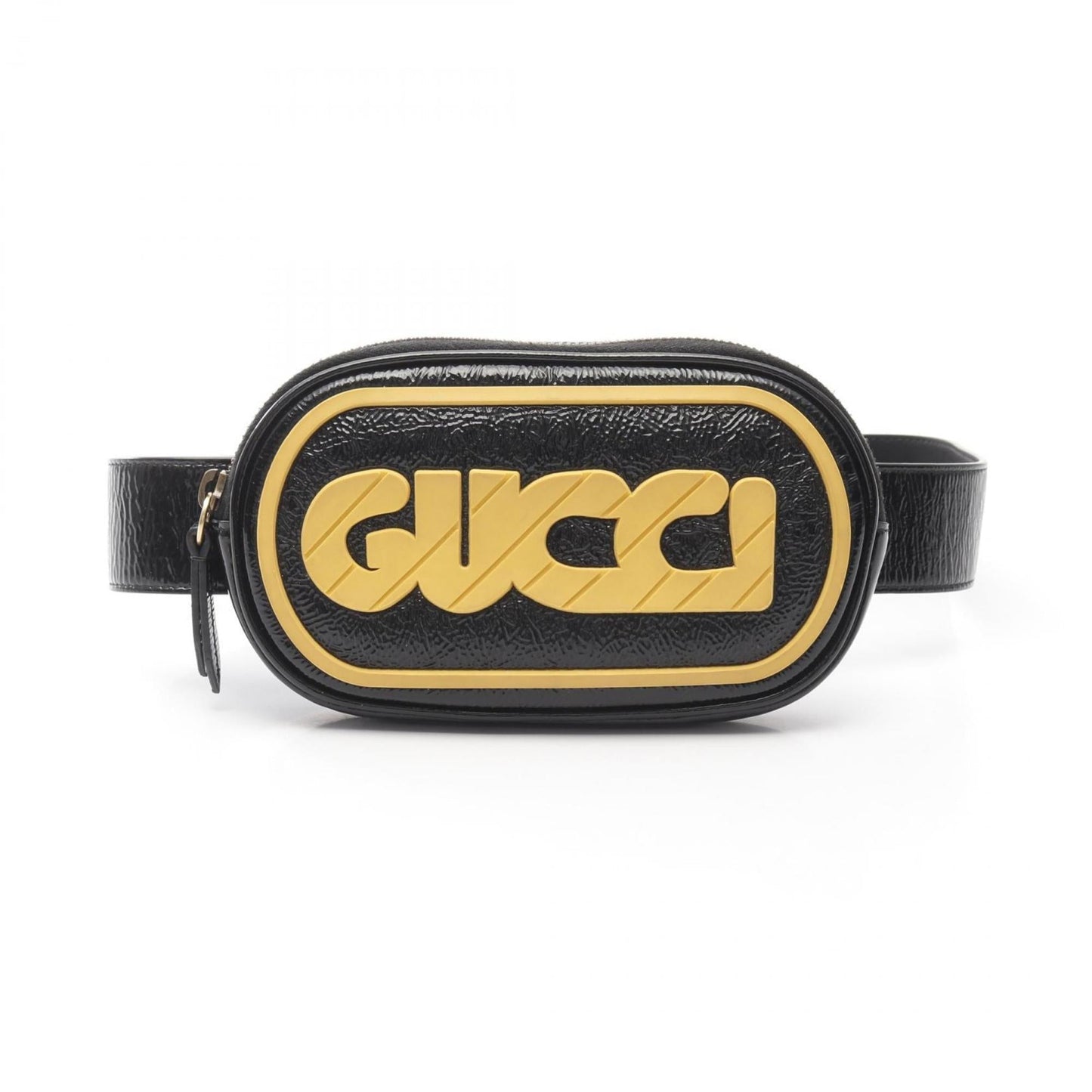 Gucci Black Patent Leather Fanny Pack Sling Bag ( )