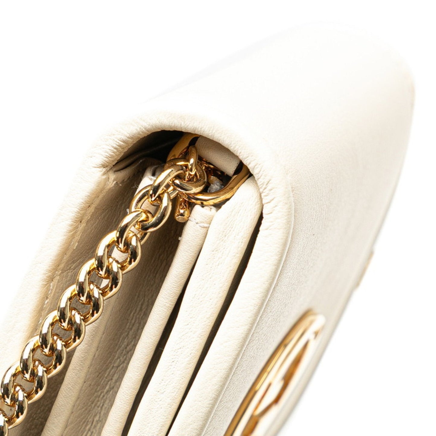 Gucci Gold Ivory Leather Shoulder Bag ( )